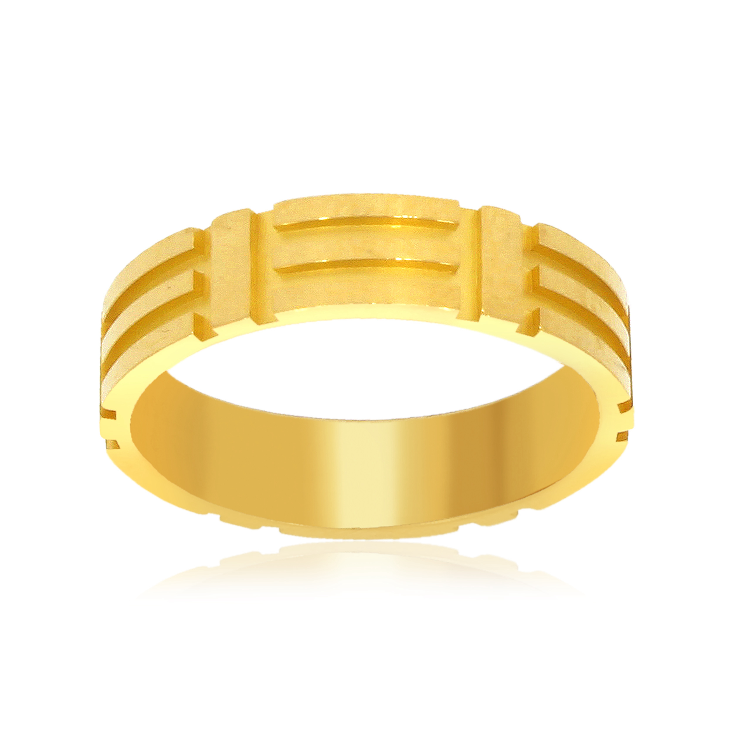 Linear Bar Designed Gold Ring - Senco Gold and Diamonds