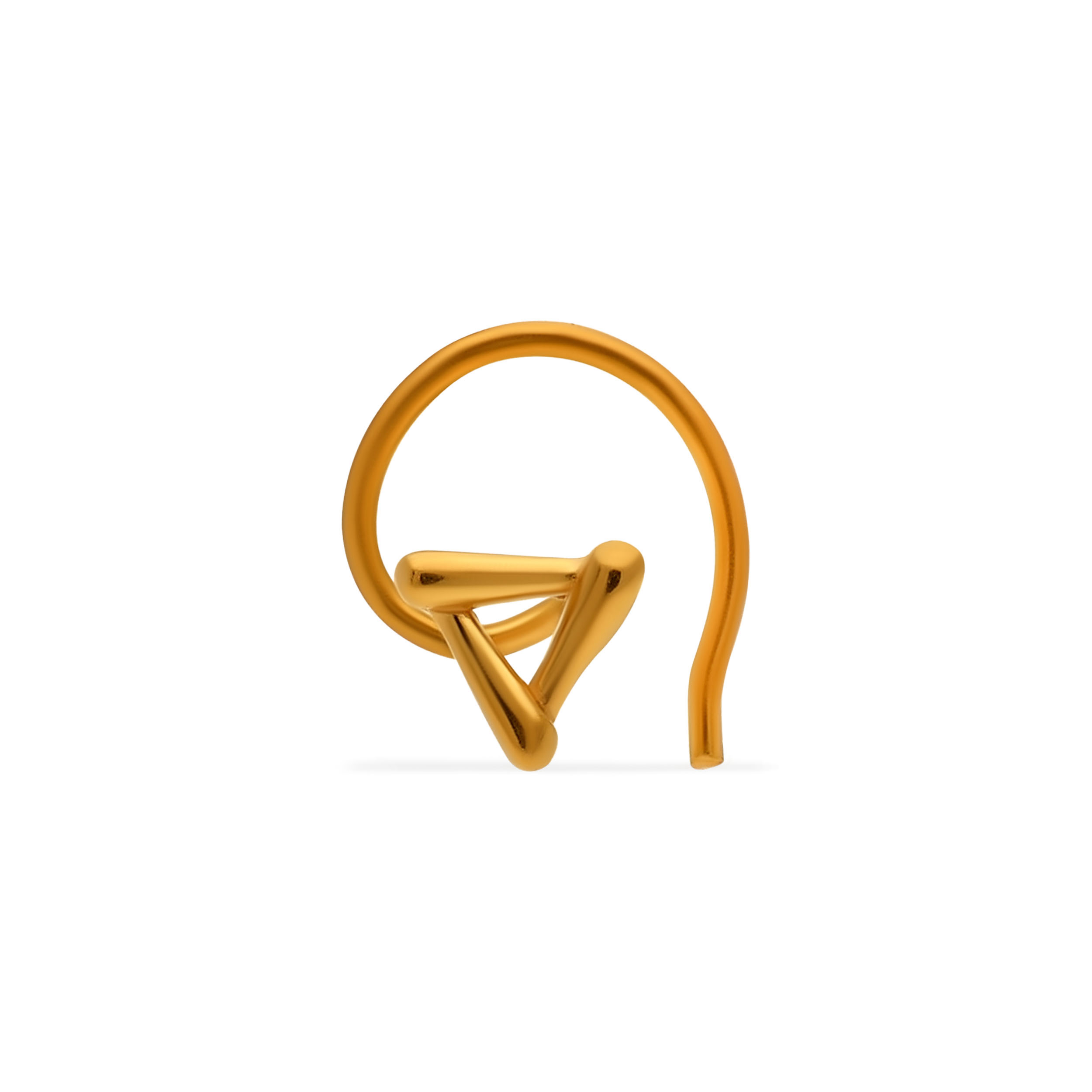 Artistic Triangle Gold Nose Pin - Senco Gold and Diamonds