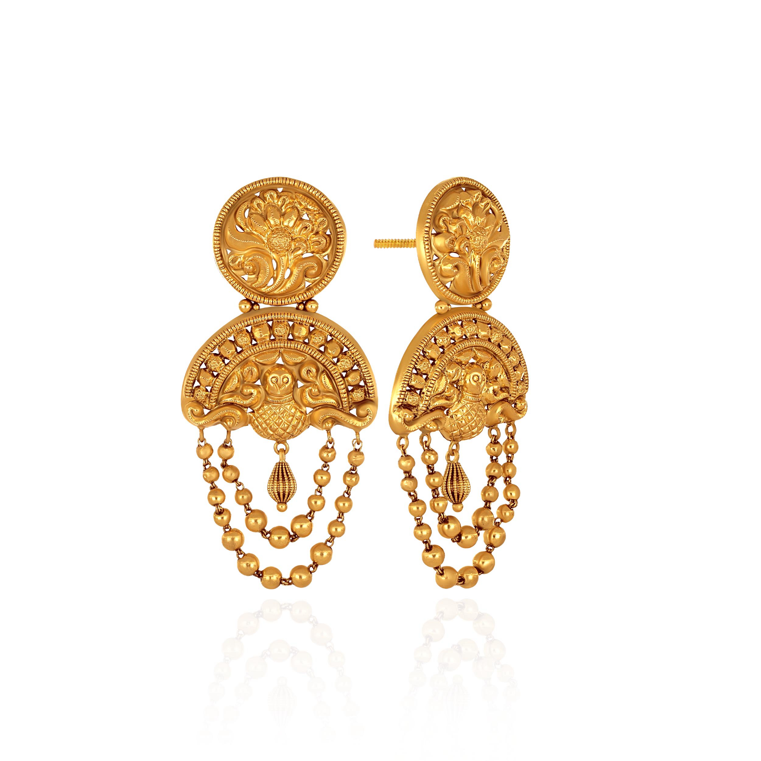 Regal Finesse Nakashi Gold Earrings - Senco Gold and Diamonds