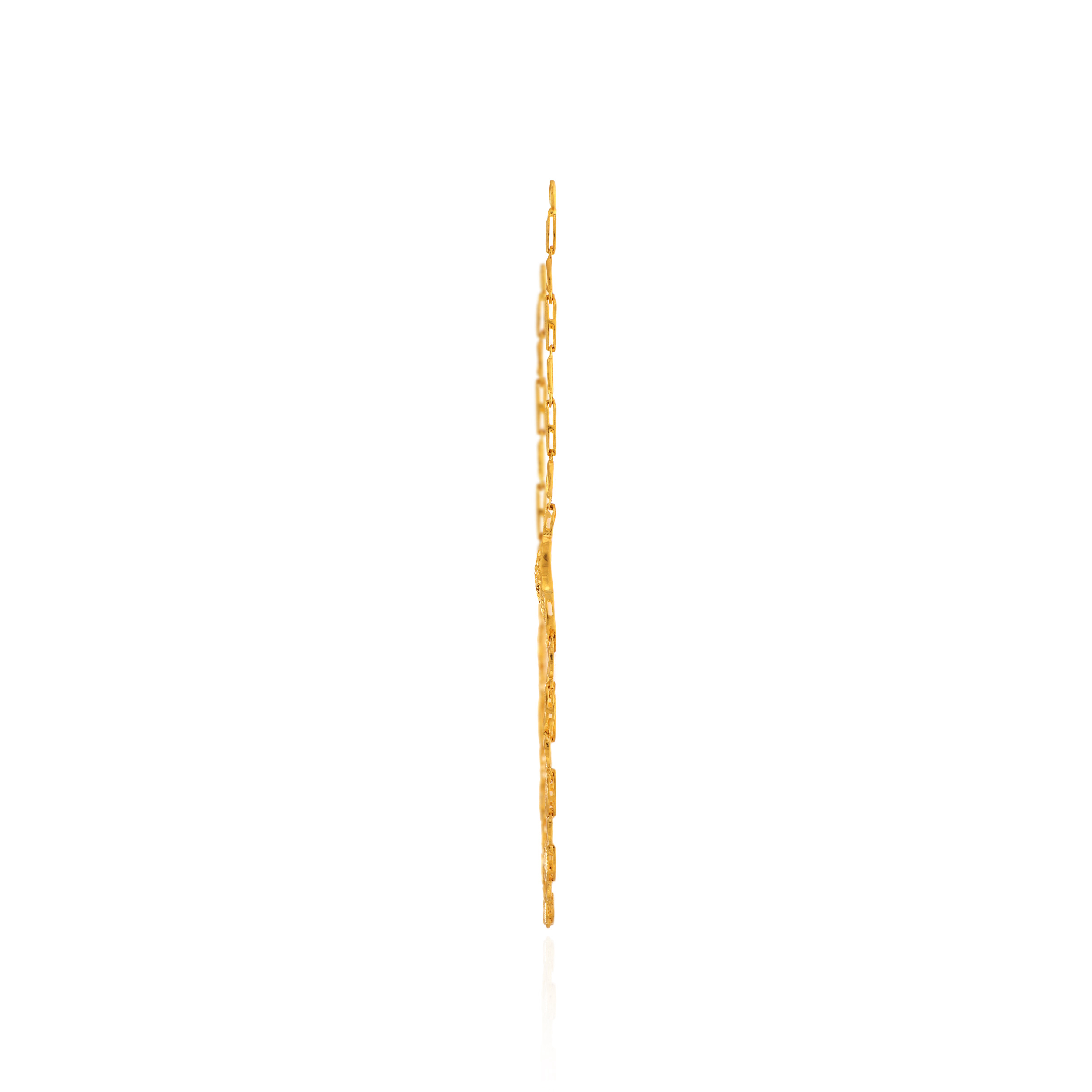 Textured Oval-Link Gold Lariat Necklace - Senco Gold and Diamonds