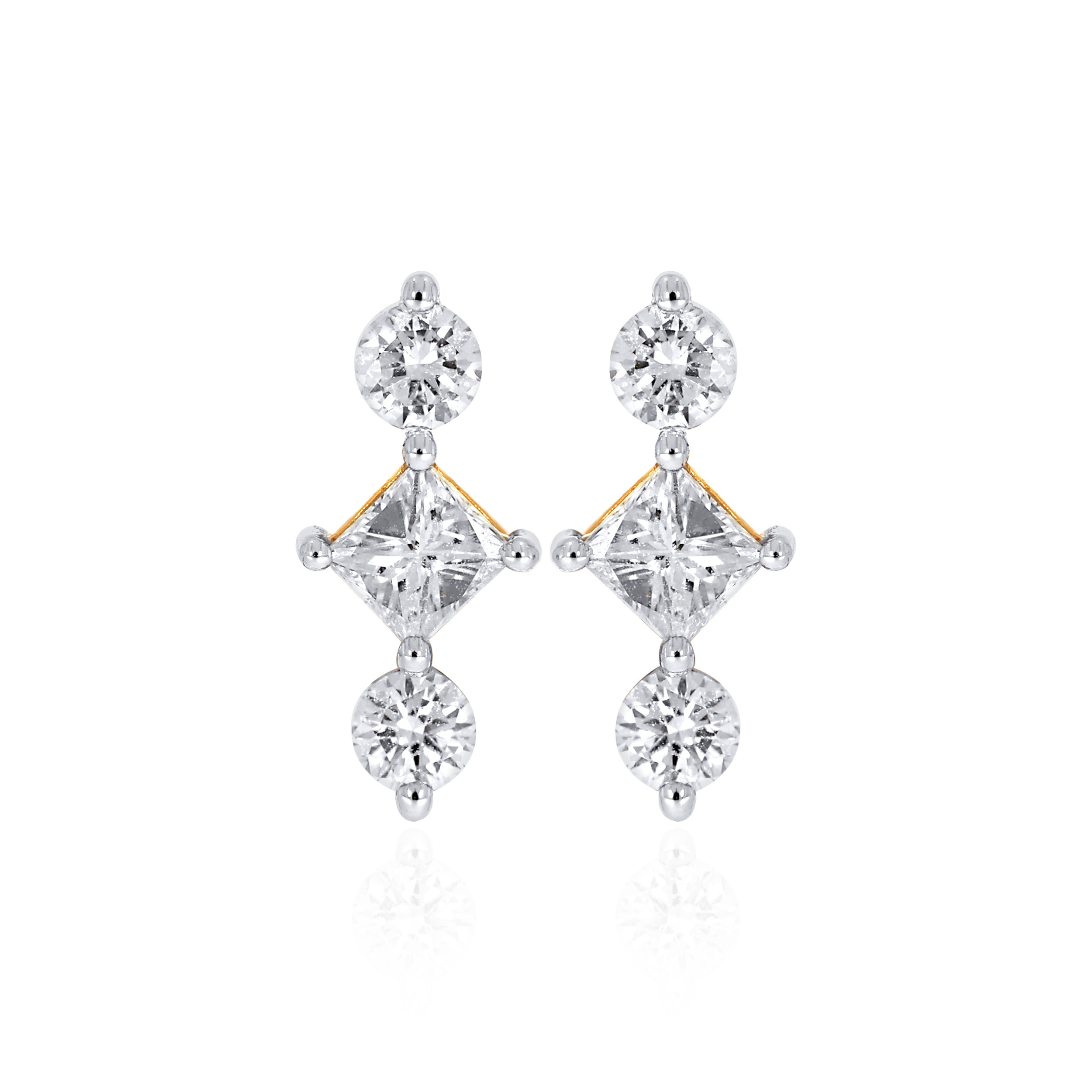 18K Yellow Gold Studs Earrings-DT-D000774405 - Senco Gold and Diamonds