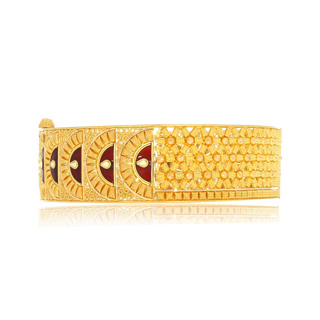 Meena Art Gold Chur Bangle - Senco Gold and Diamonds