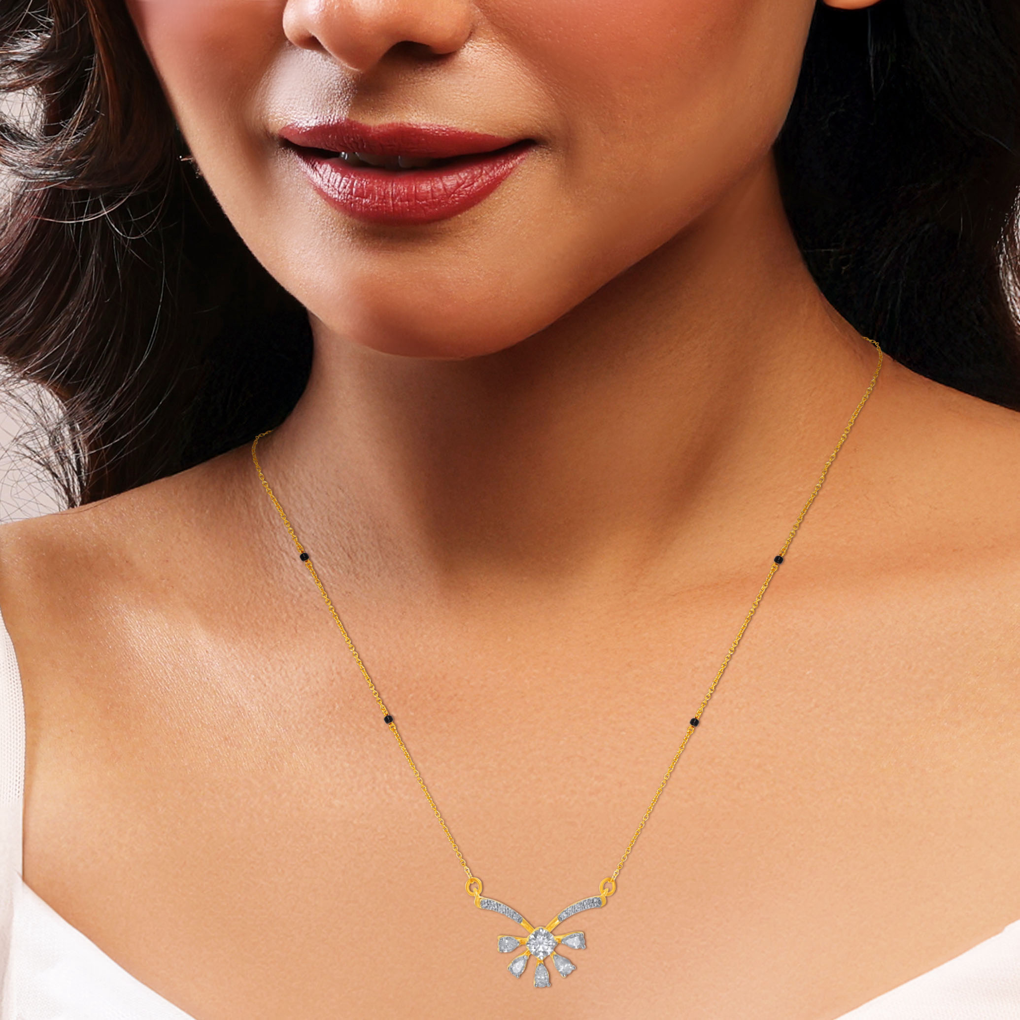 Divine Opulence Dazzling Diamond Mangalsutra - Senco Gold and Diamonds