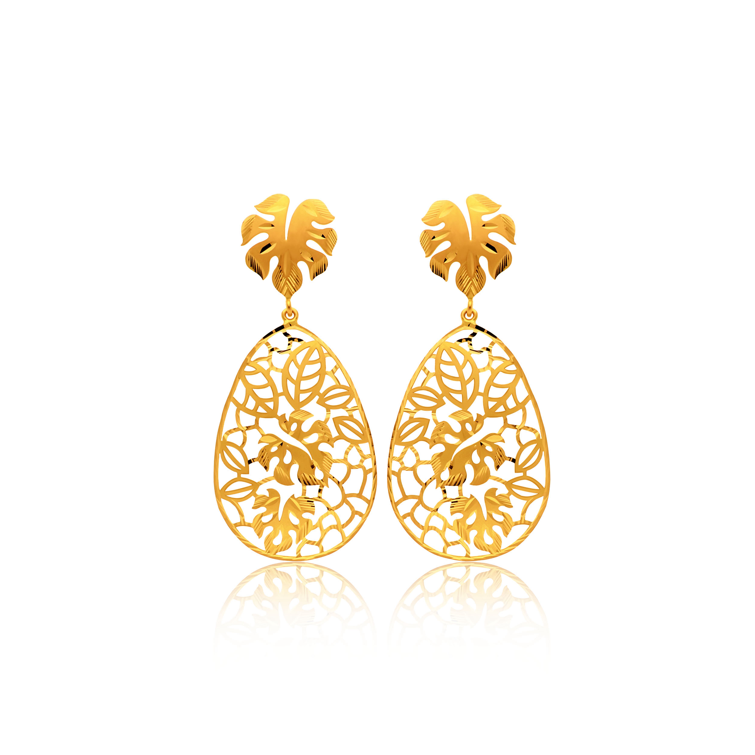 22K Yellow Gold Drop Earrings-GP-SAD0005214 - Senco Gold and Diamonds