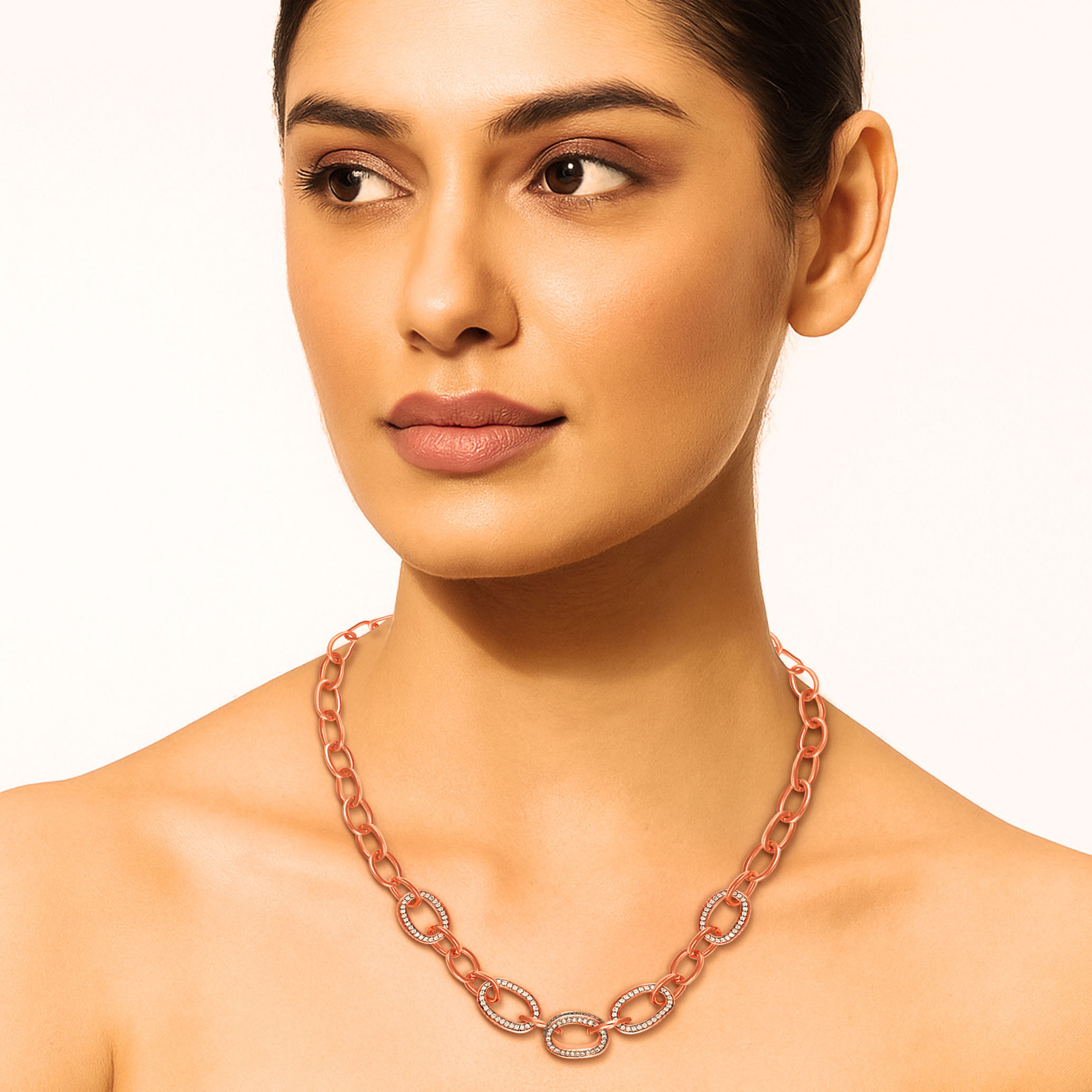 Opaluxe Links Diamond Gold Necklace - Senco Gold and Diamonds