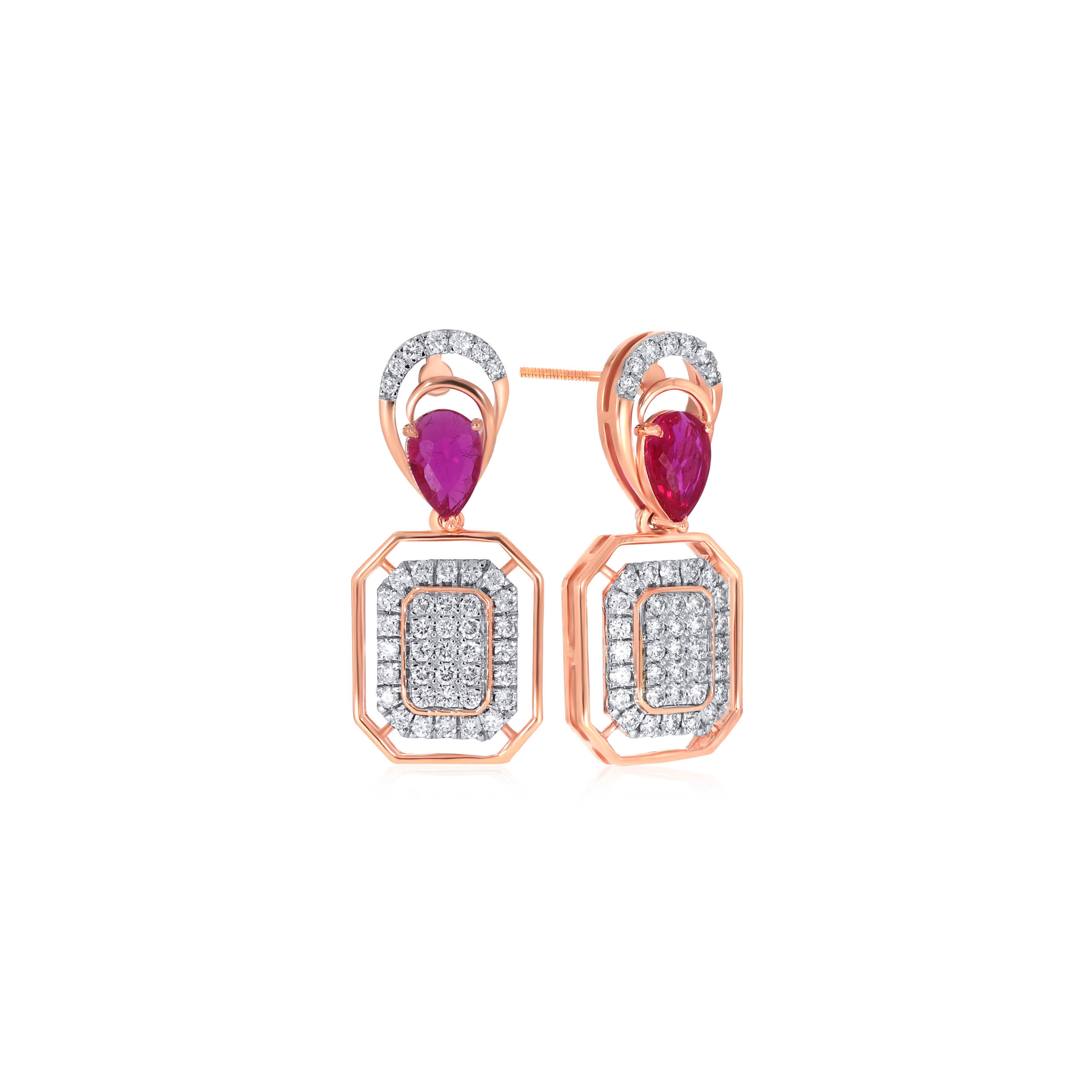 Shimmery Love Diamond Drop Earrings - Senco Gold and Diamonds