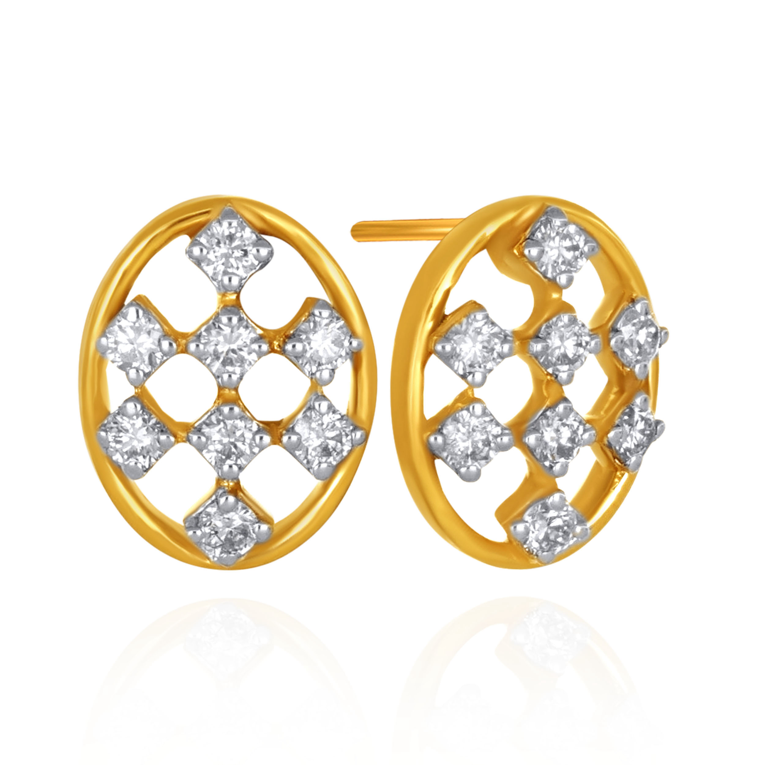 Oval Weave Diamond Studs - Senco Gold and Diamonds