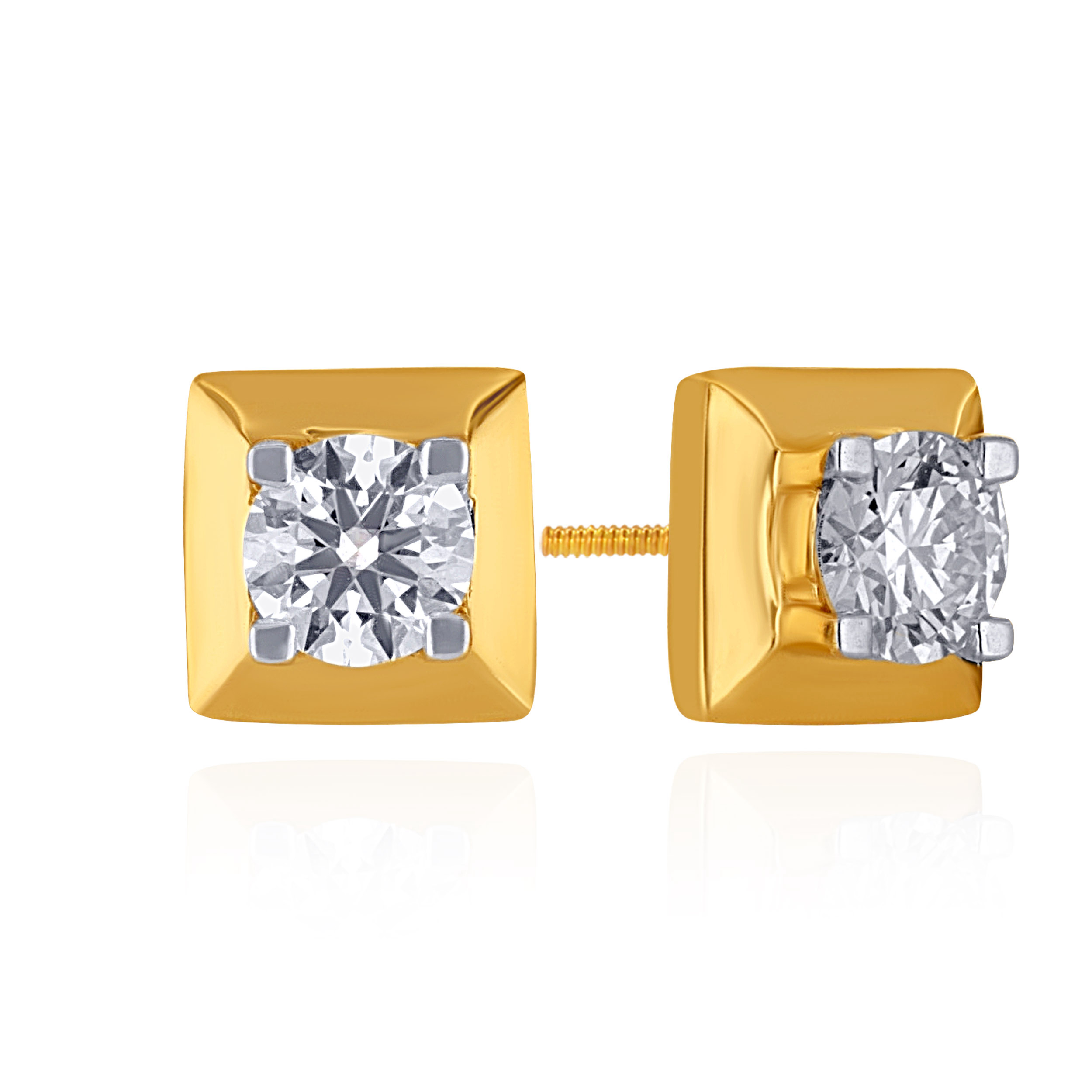 Sculpt Square Diamond Studs - Senco Gold and Diamonds
