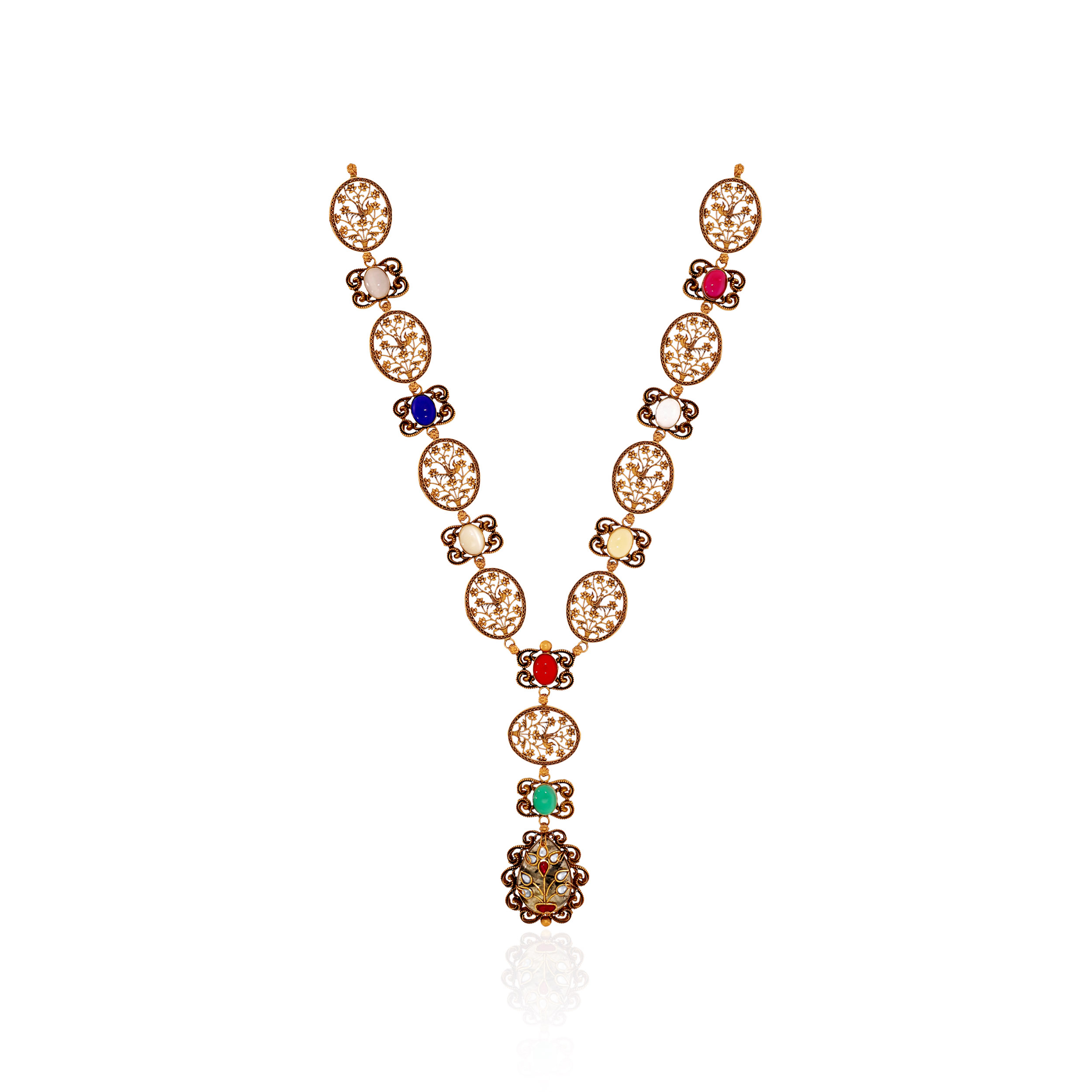 22K Yellow Gold Kundan Necklace-GN-D000788427 - Senco Gold and Diamonds