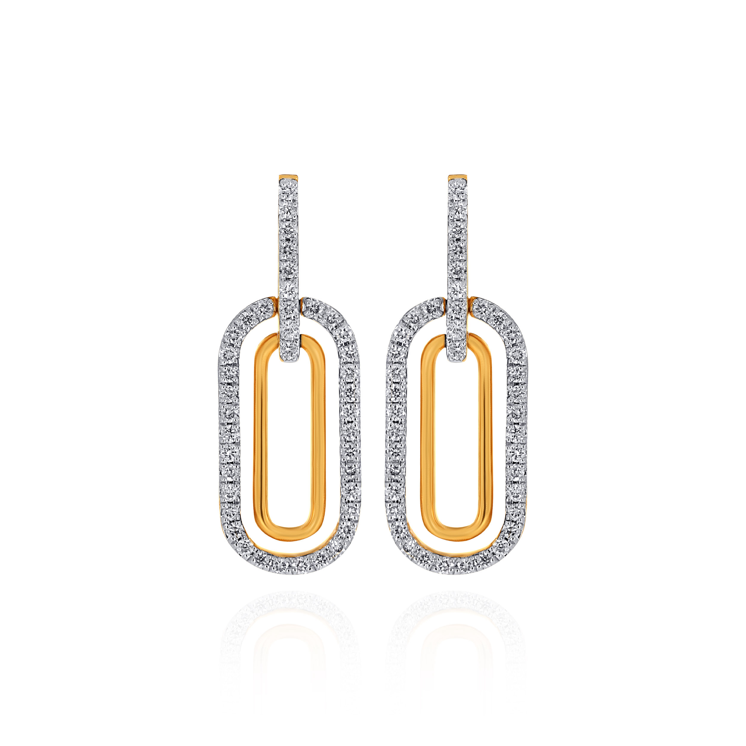 Chic Oblong Link Diamond Drops - Senco Gold and Diamonds
