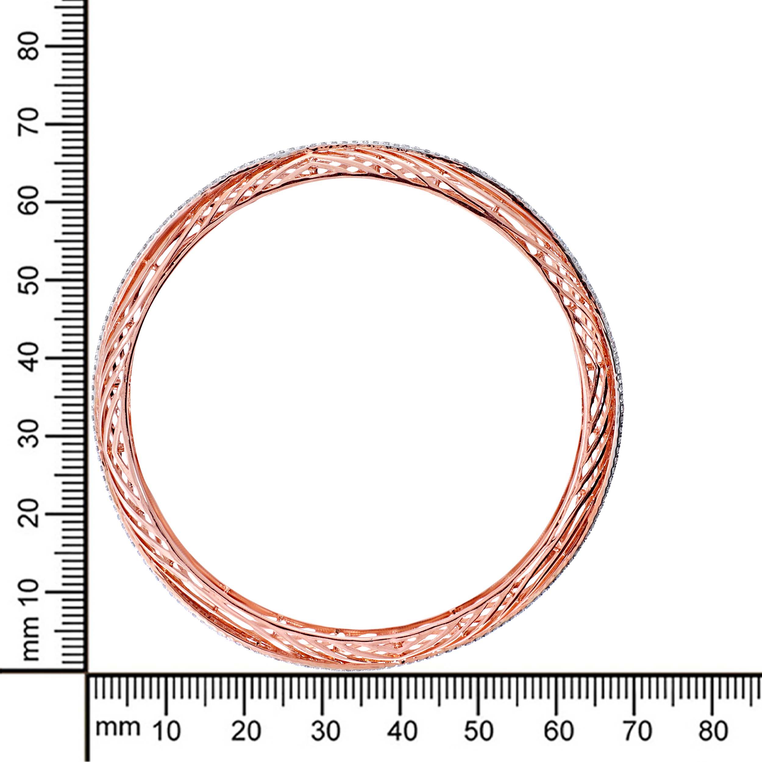 Wavy Gleam Diamond Bangle - Senco Gold and Diamonds