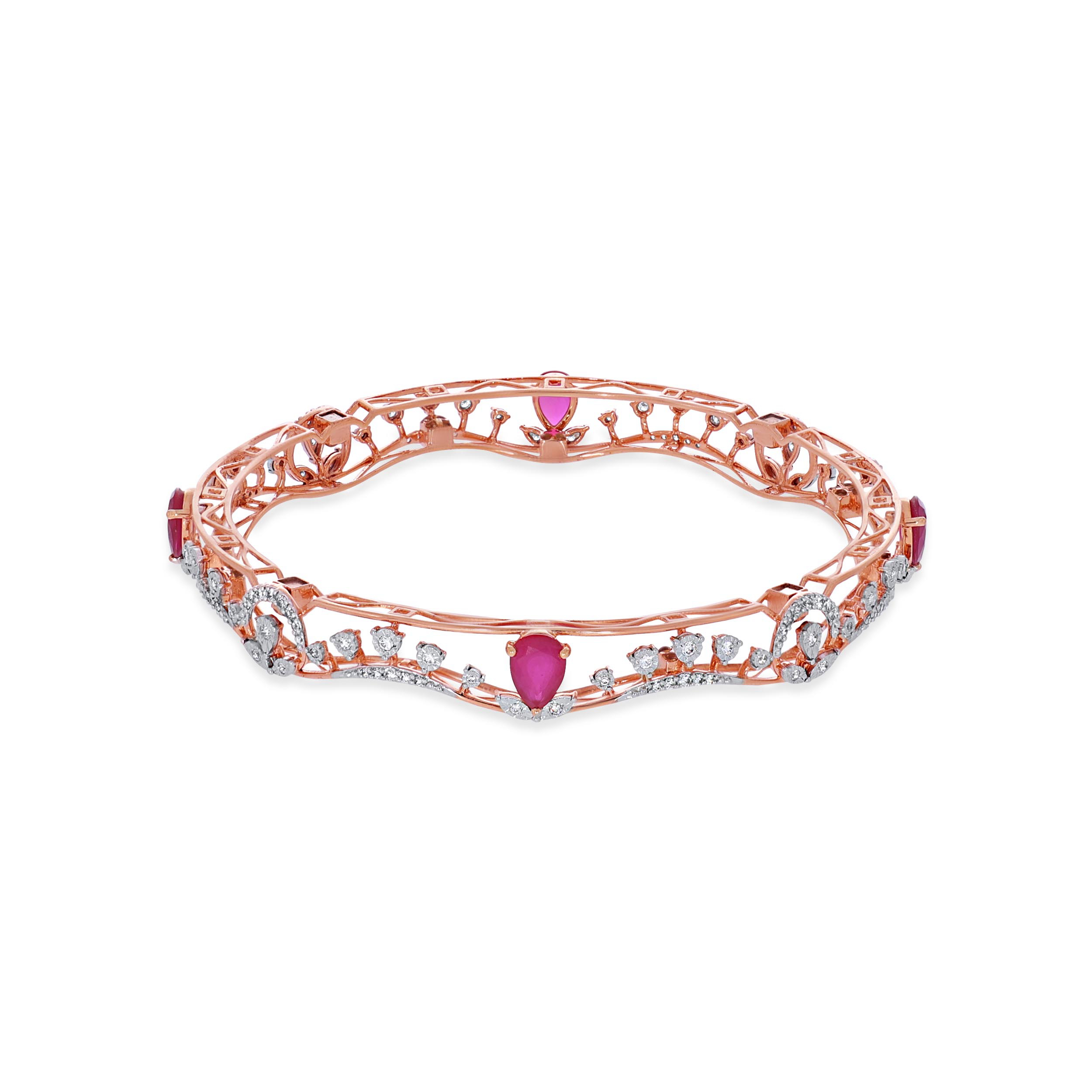 Rosy Tales Magnetic Diamond Bangle - Senco Gold and Diamonds