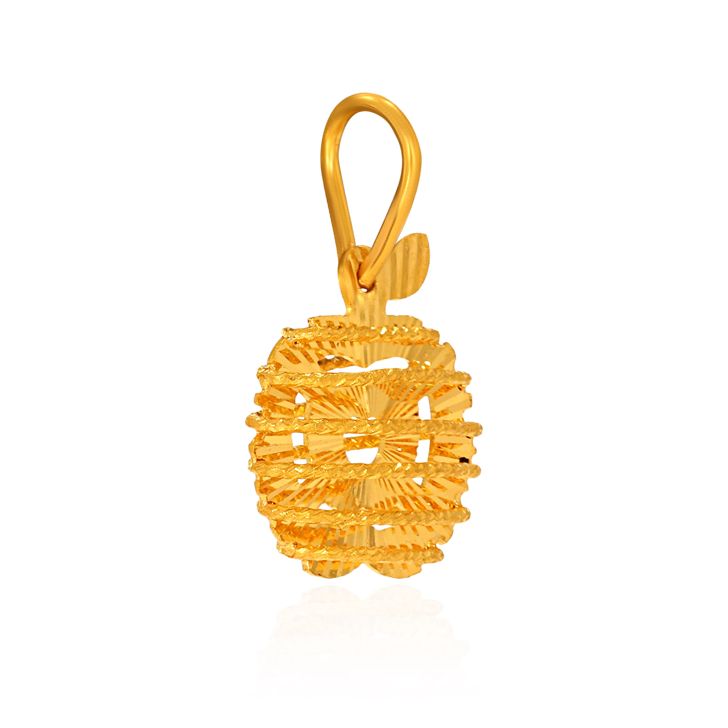 Charming Textured Apple Gold Pendant - Senco Gold and Diamonds