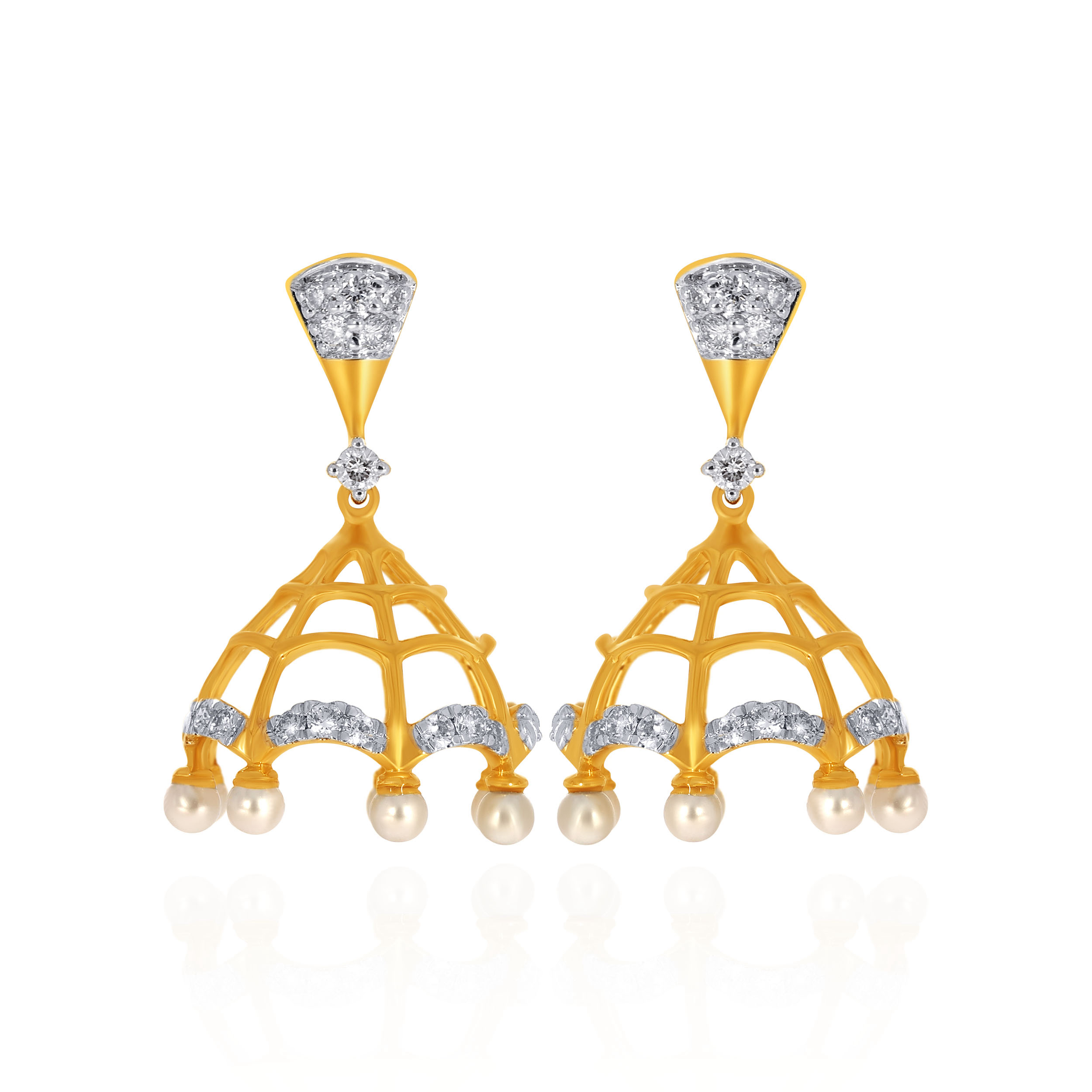 Festive Splendour Diamond Jhumkas - Senco Gold and Diamonds