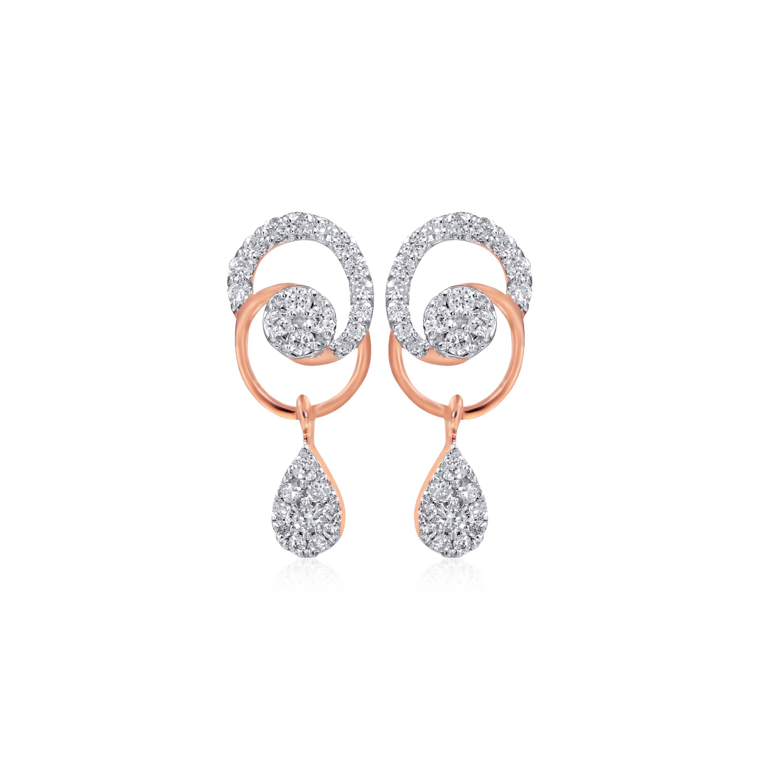 Fashionable Spin Diamond Studs - Senco Gold and Diamonds