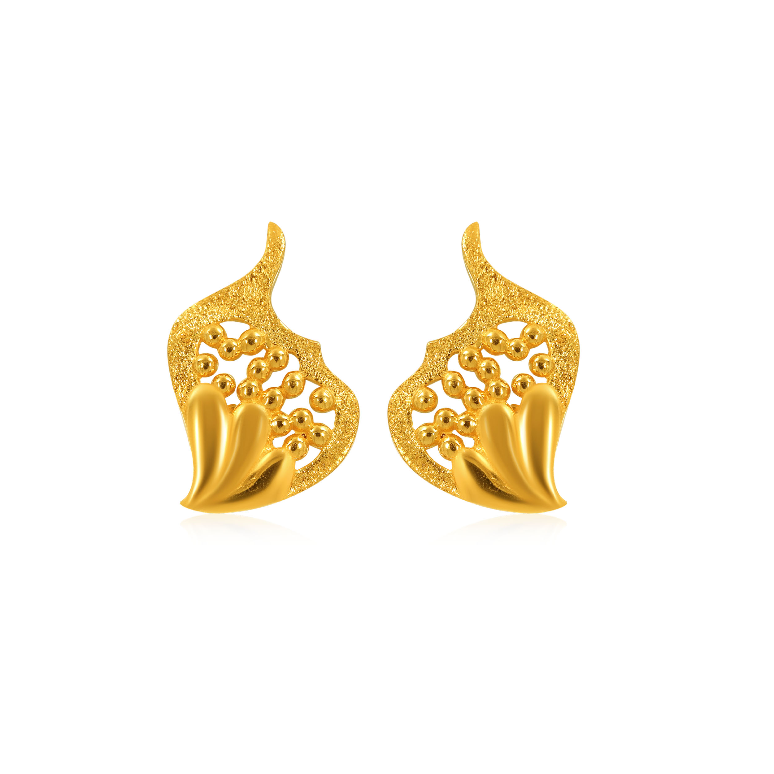 Wings of Freedom Gold Studs - Senco Gold and Diamonds