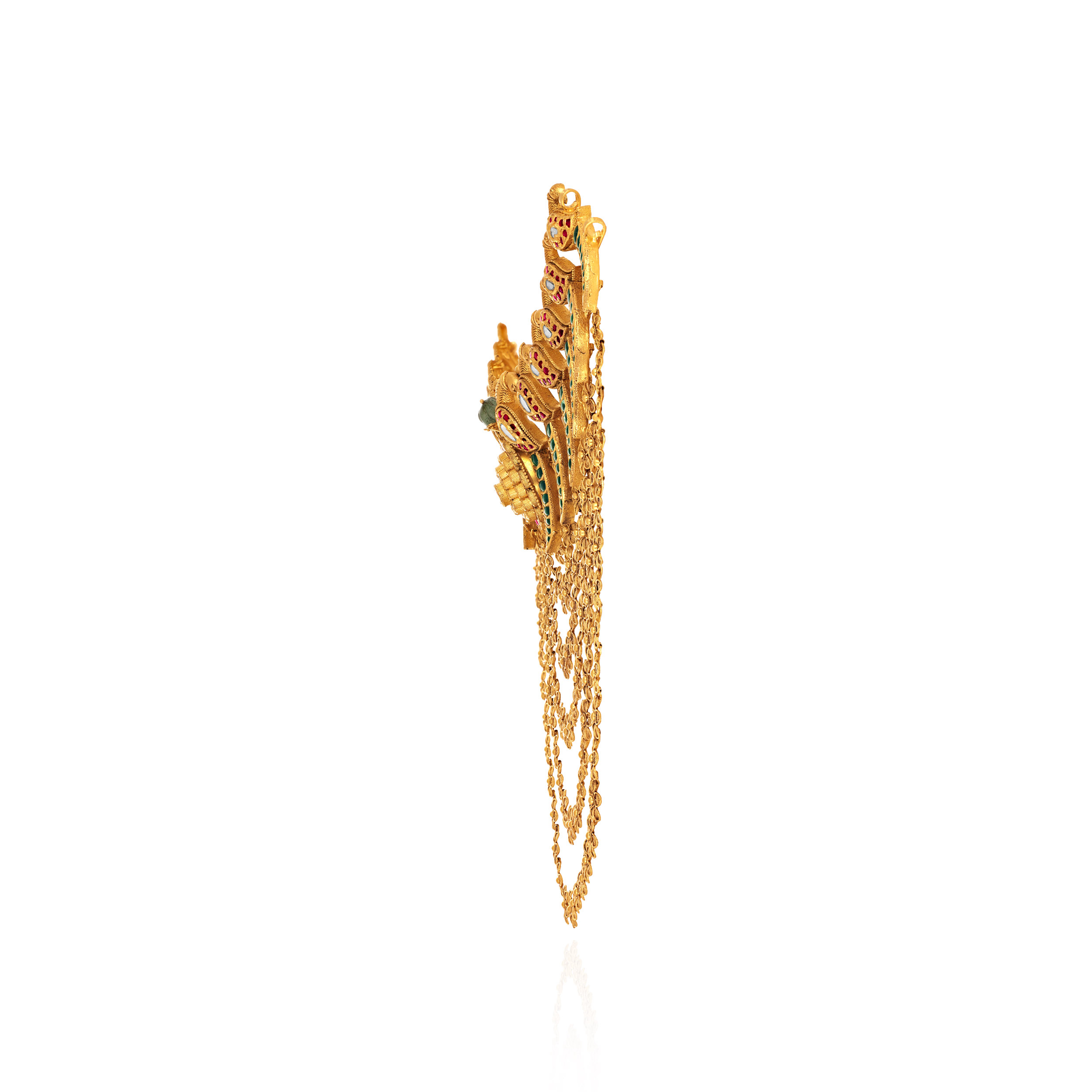 Palatial Cascade Kundan Gold Necklace - Senco Gold and Diamonds