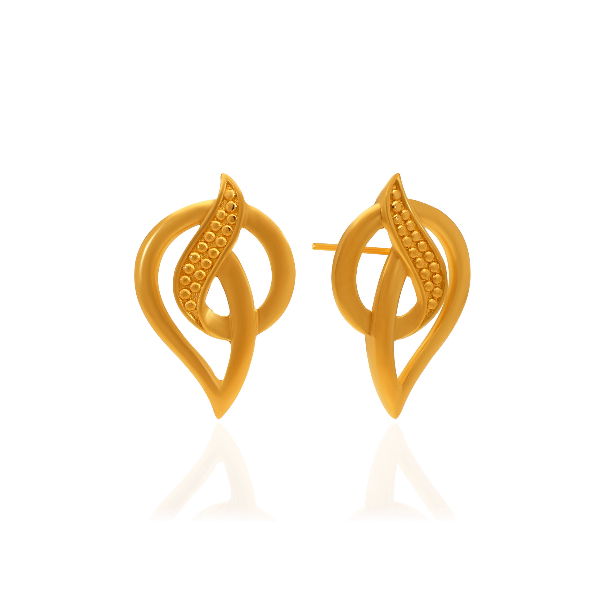 Gilded Whirl Gold Studs - Senco Gold and Diamonds