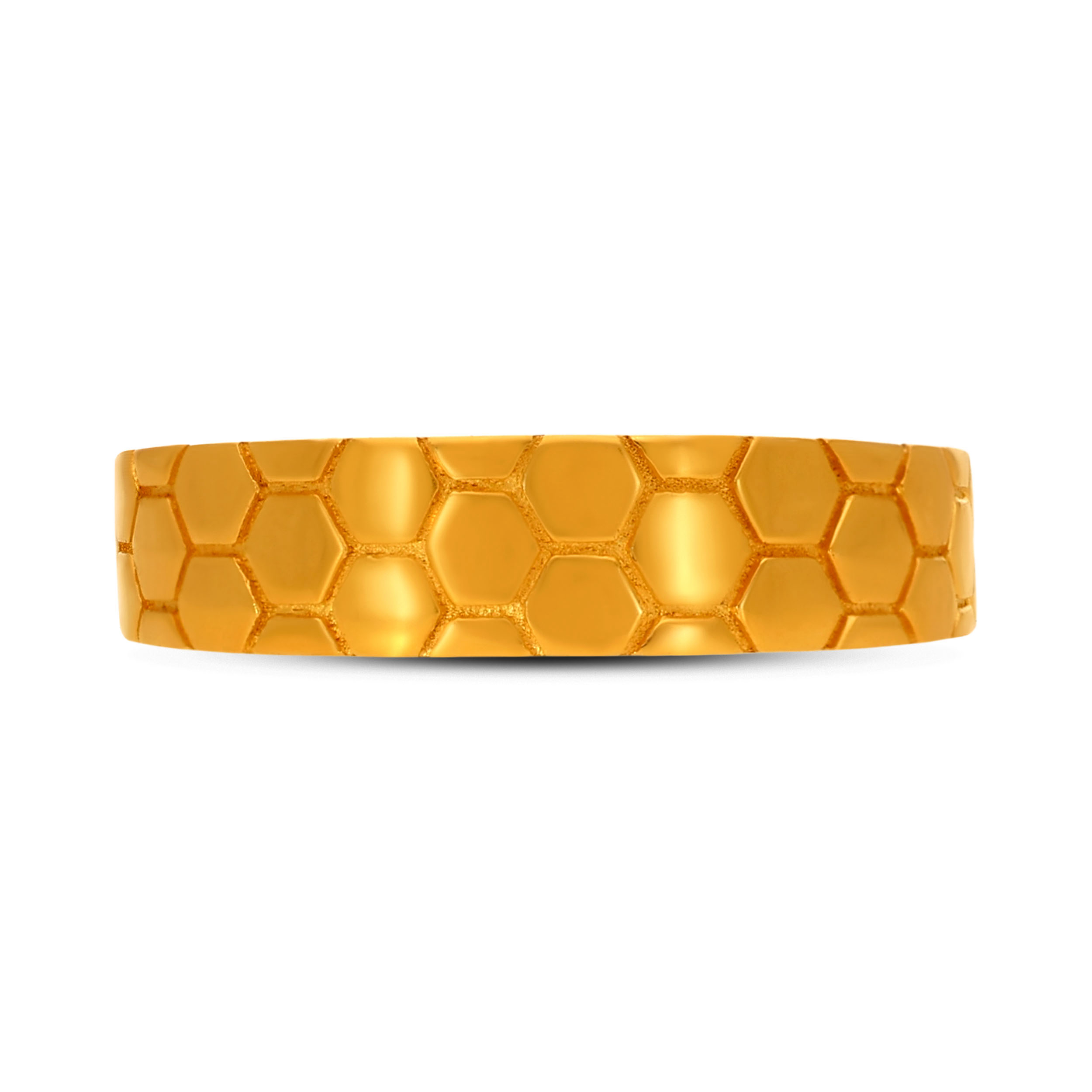 Textured Hive Men's Gold Ring alternate view 1