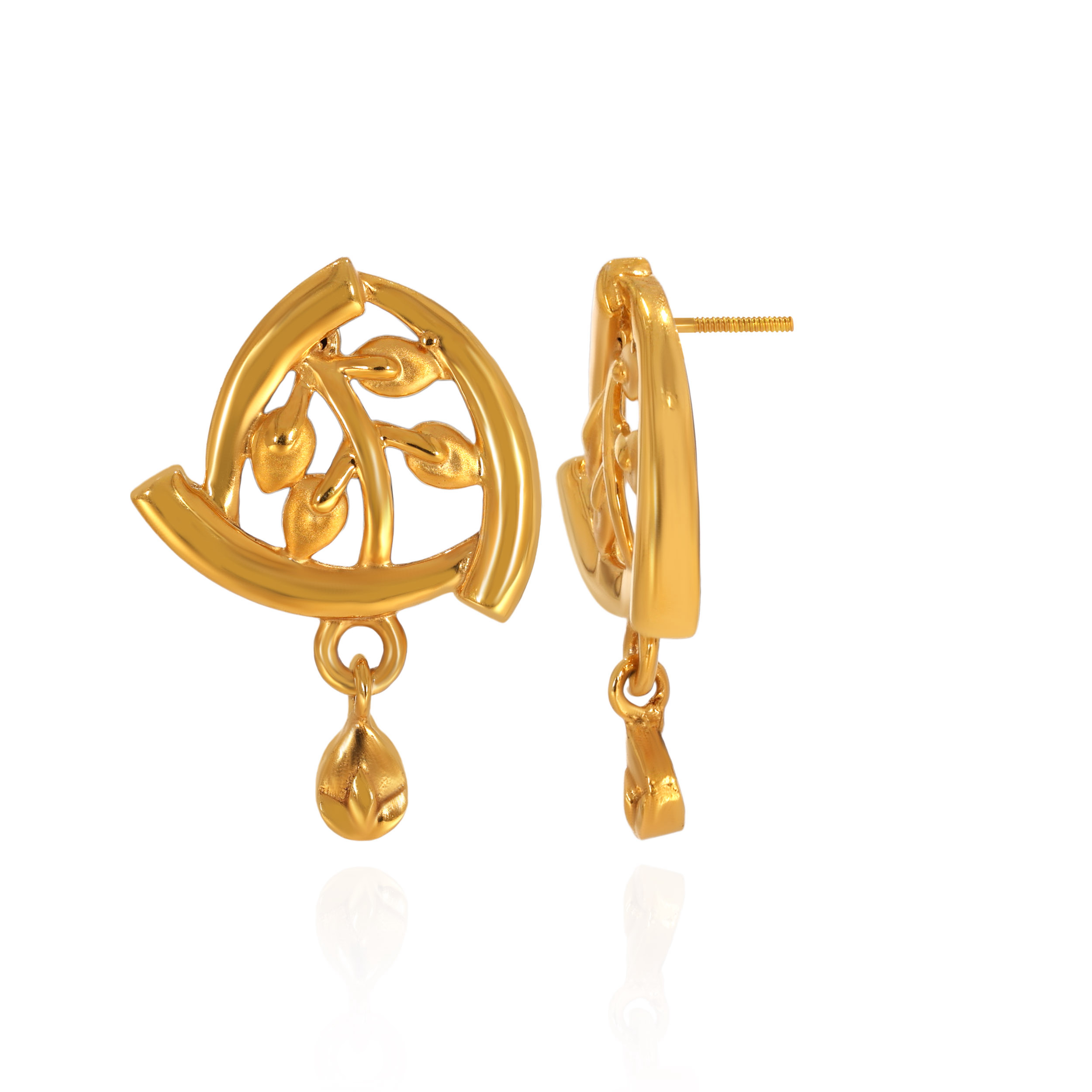 Bloom Verse Gold Drop Earrings - Senco Gold and Diamonds