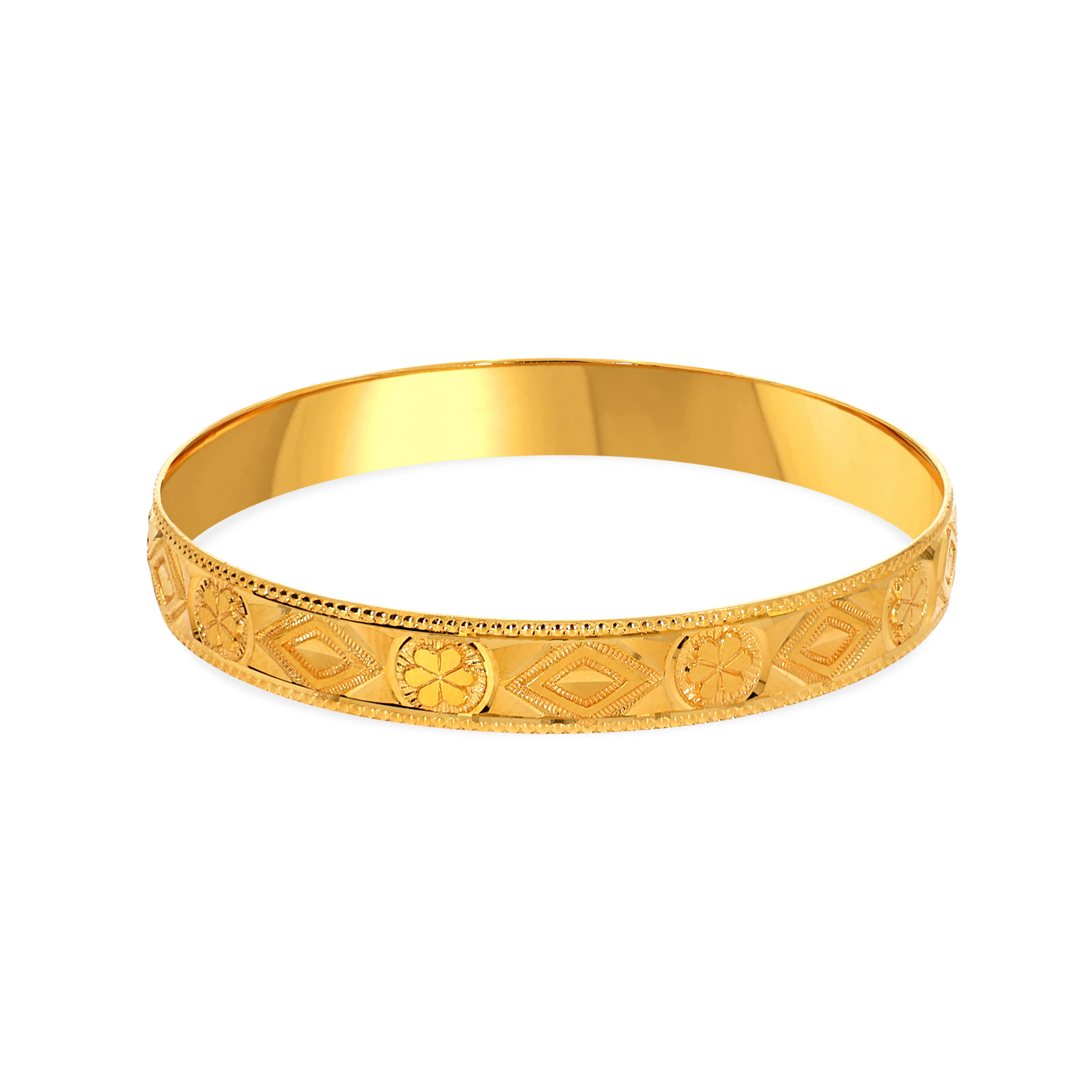 Geometric Blossom Gold Bangle - Senco Gold and Diamonds