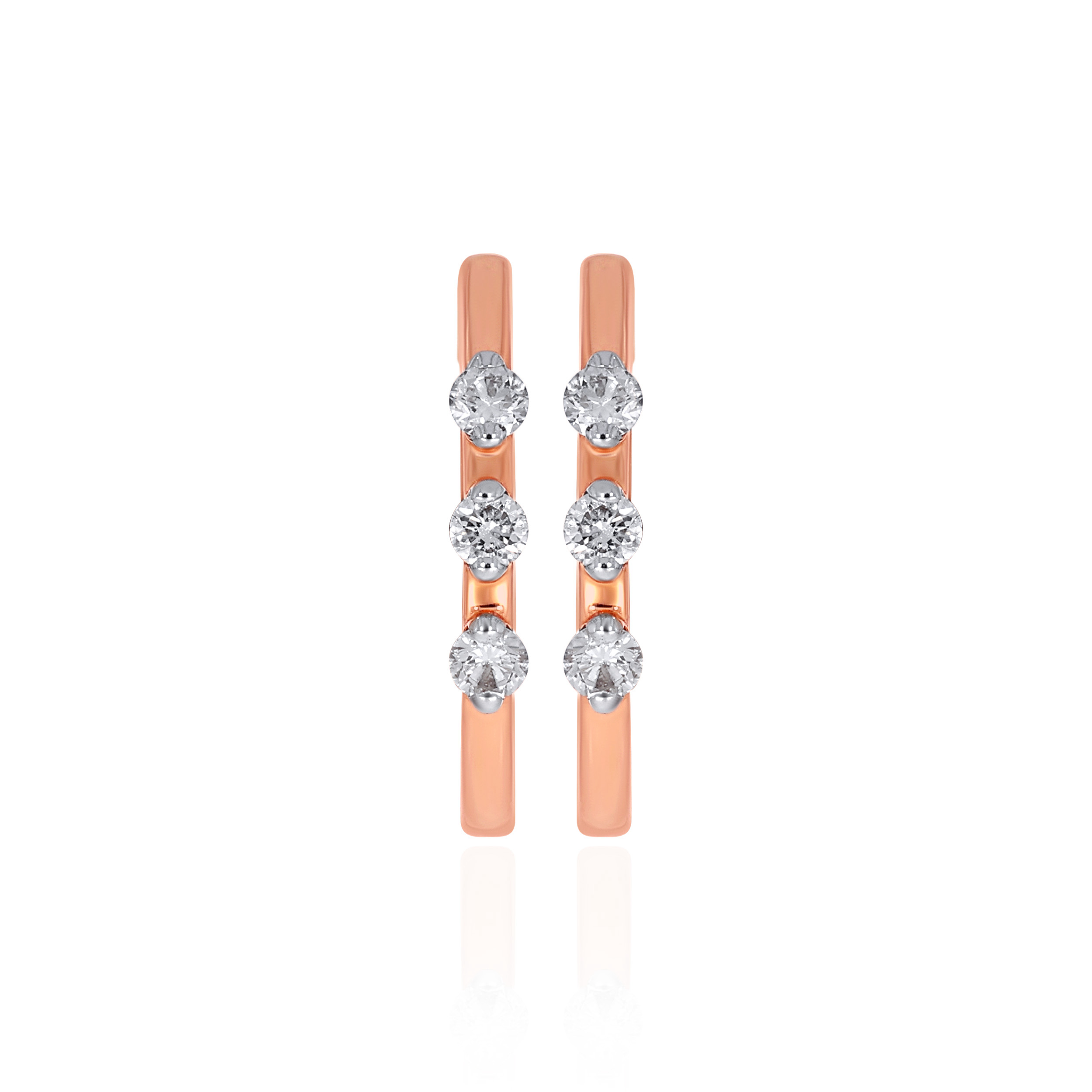 Triple Spark Diamond Hoop Earrings - Senco Gold and Diamonds