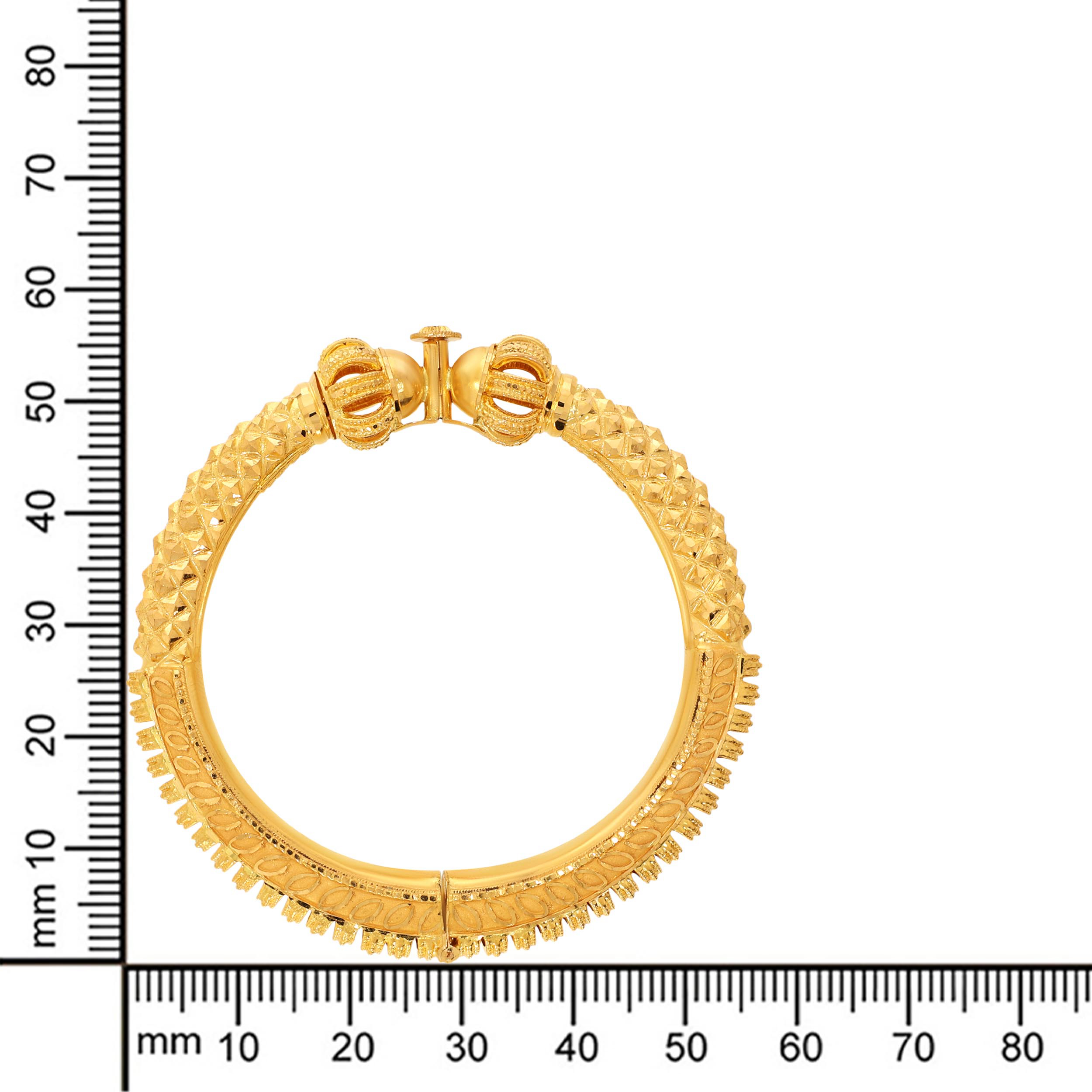 Conventional Radiance Gold Mukh Bangle - Senco Gold and Diamonds