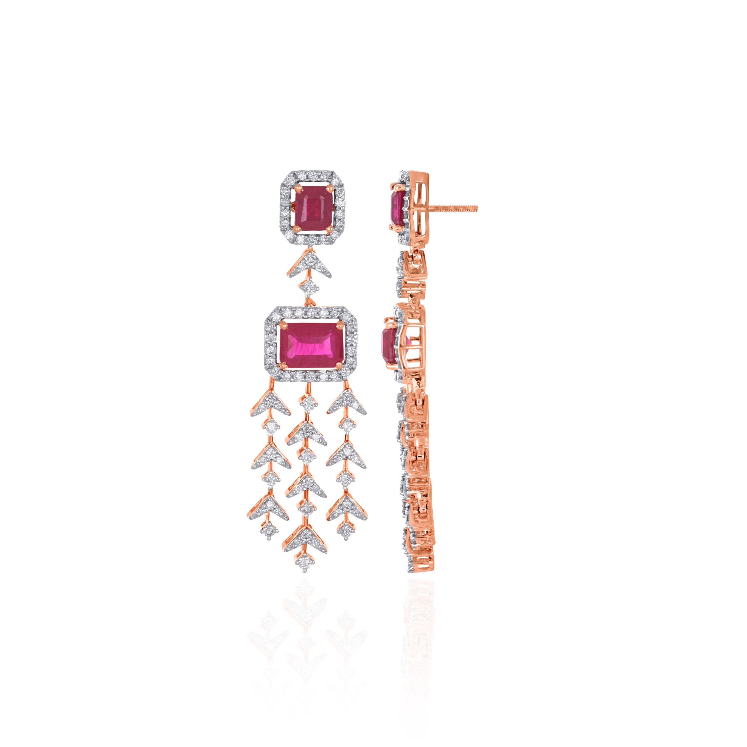 Rosé Cascade Chandelier Diamond Earrings - Senco Gold and Diamonds