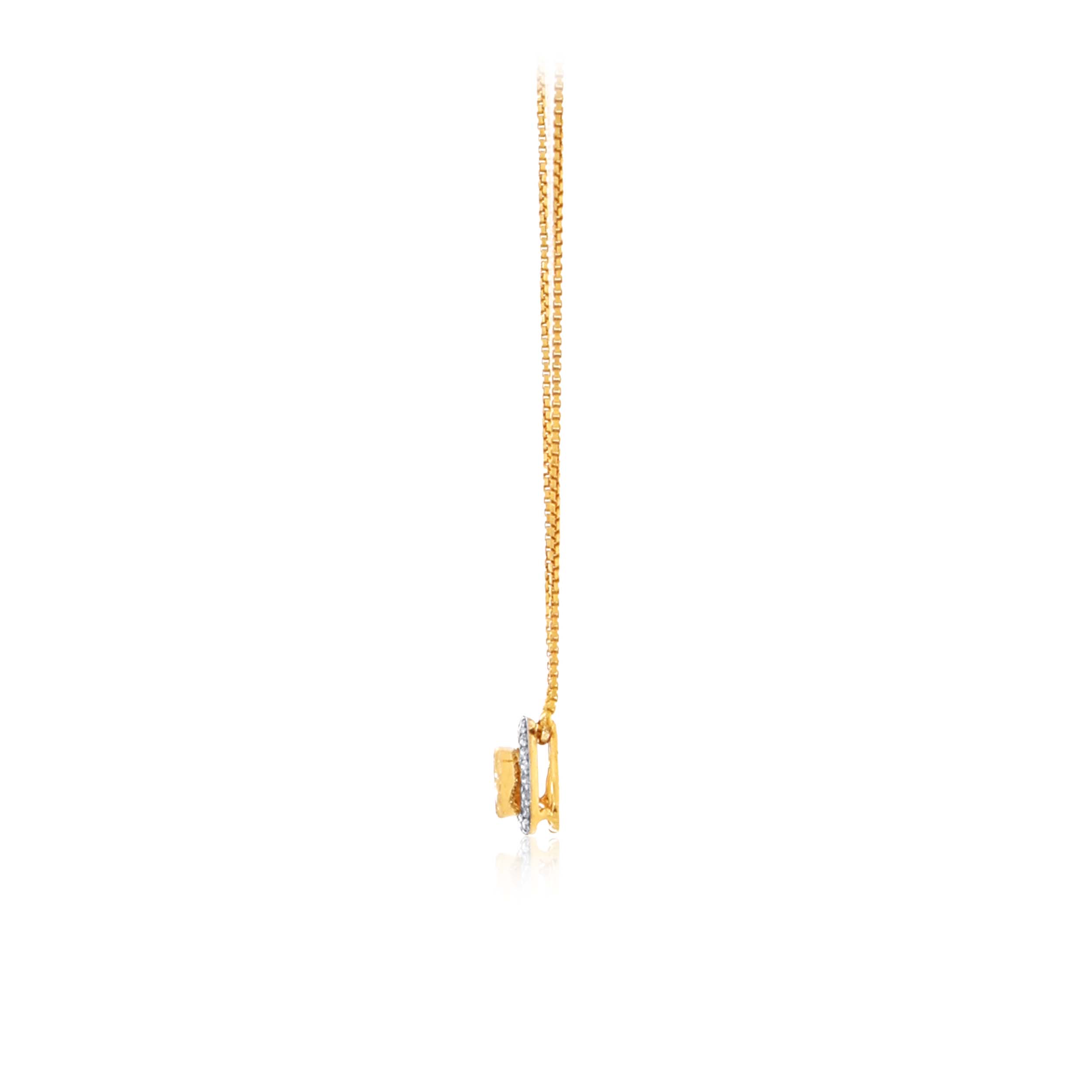 Tri-Treasure Polki Diamond Chain Pendant - Senco Gold and Diamonds