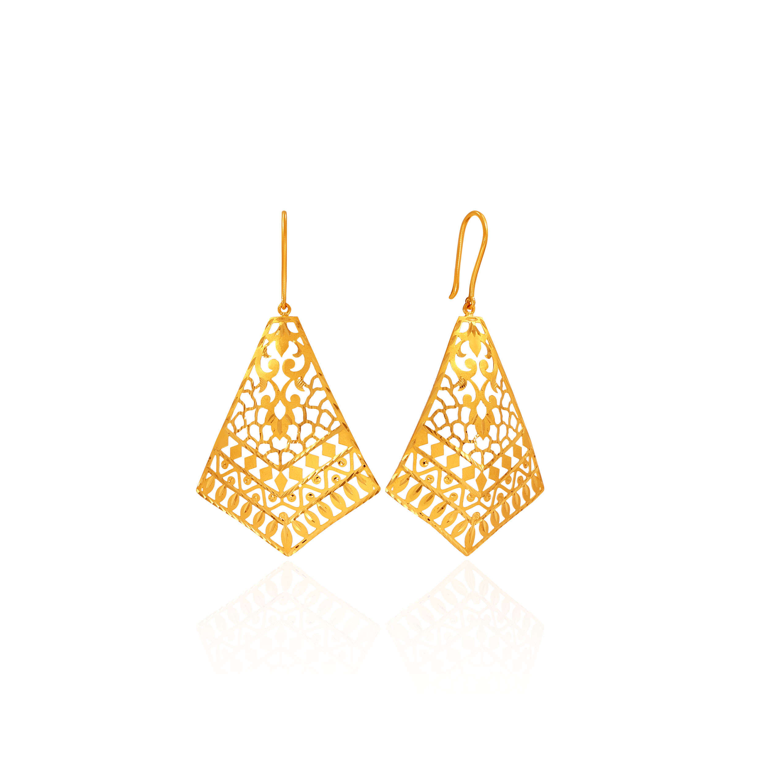 22K Yellow Gold Drop Earrings - GP-SAD0005018 - Senco Gold and Diamonds