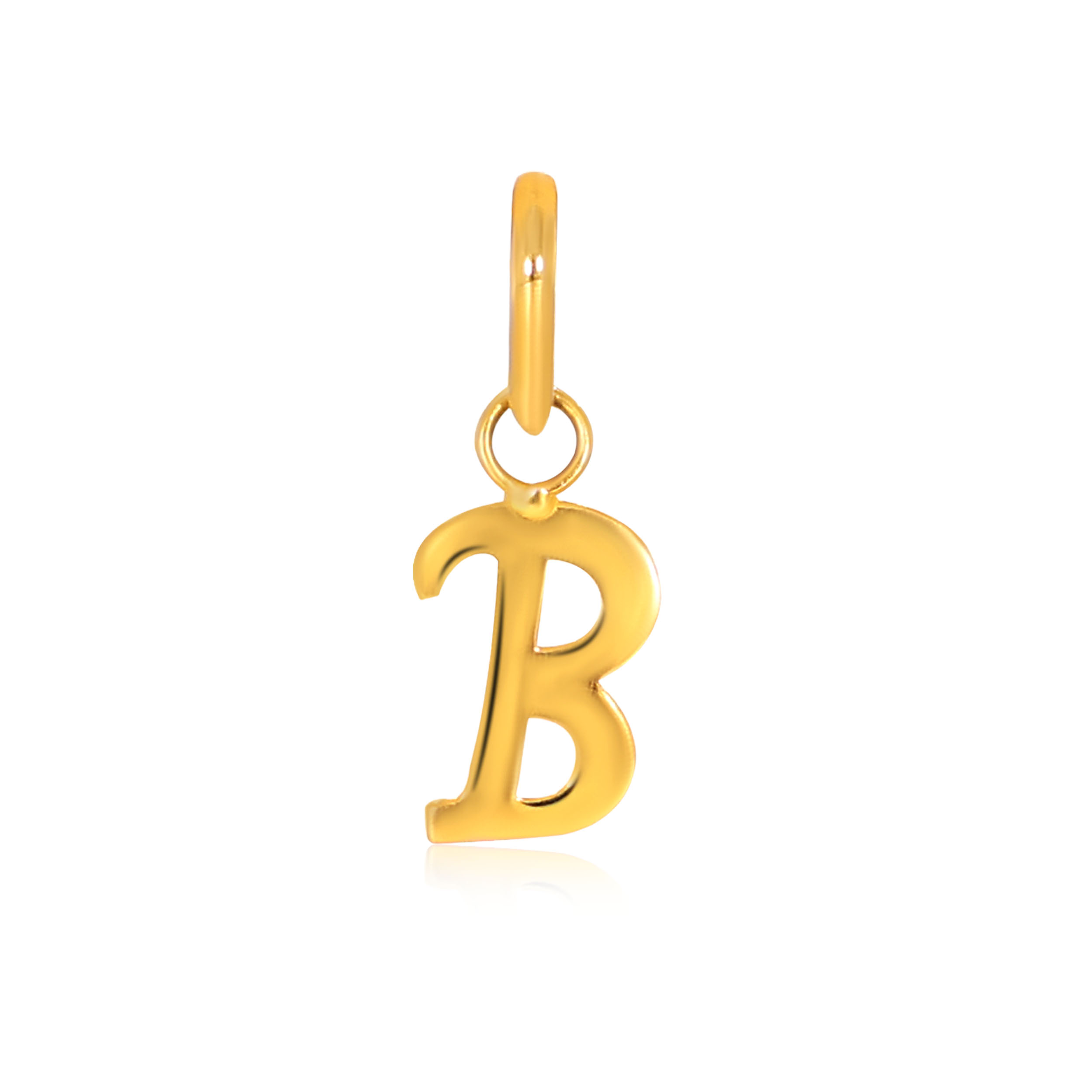 Beauteous B Alphabet Gold Pendant - Senco Gold and Diamonds