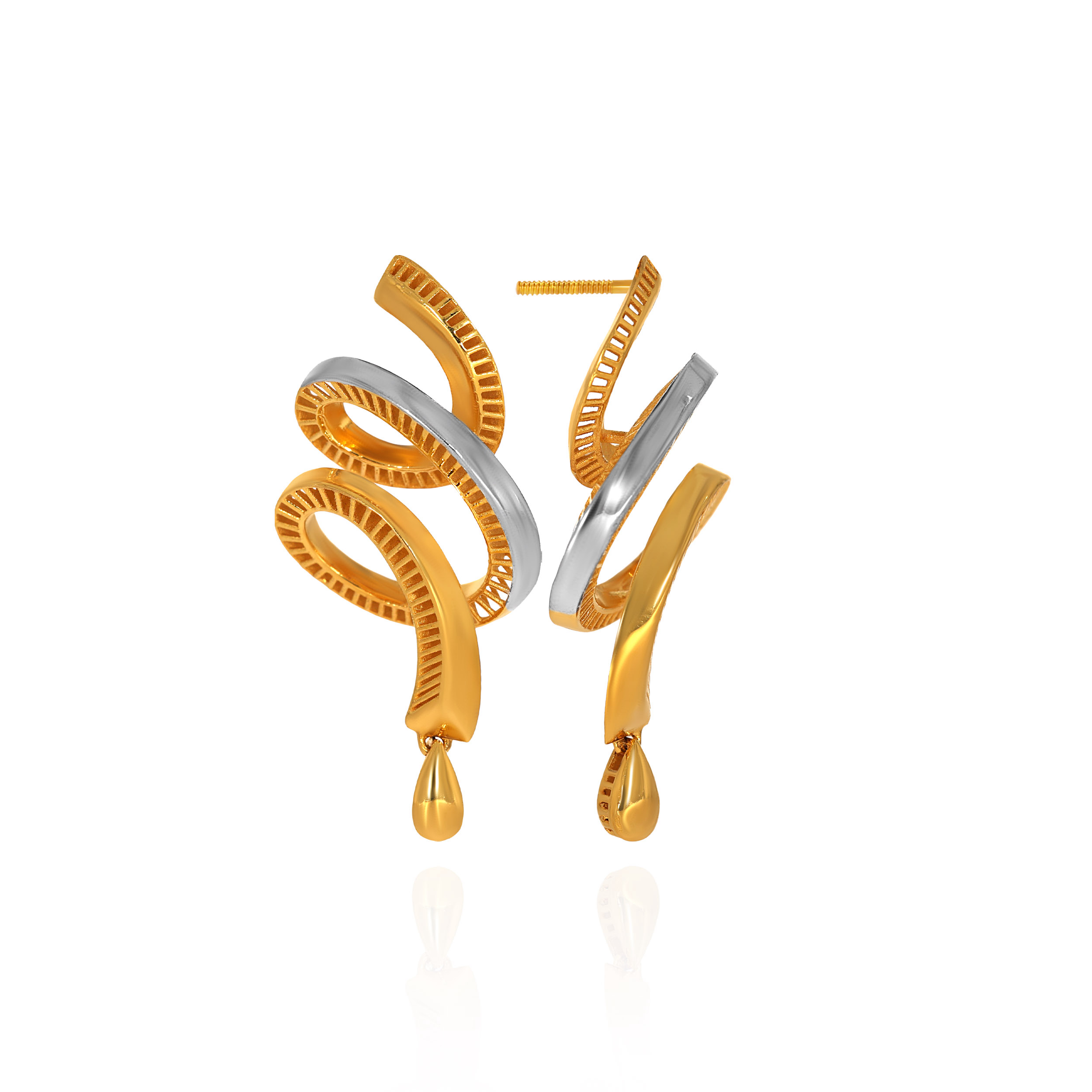 Twirlform Spiral Gold Earrings - Senco Gold and Diamonds