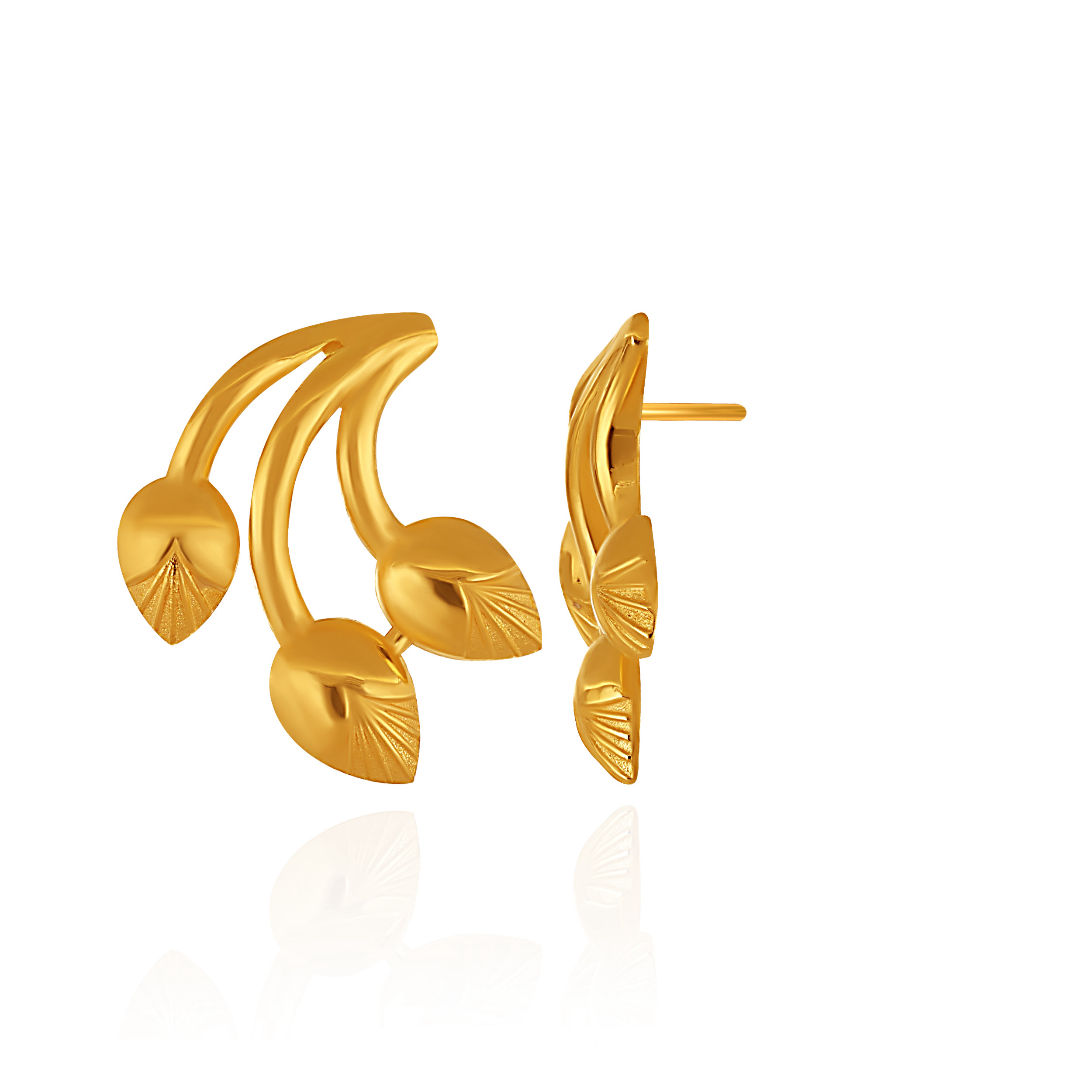Radiant Leaf Gold Studs - Senco Gold and Diamonds