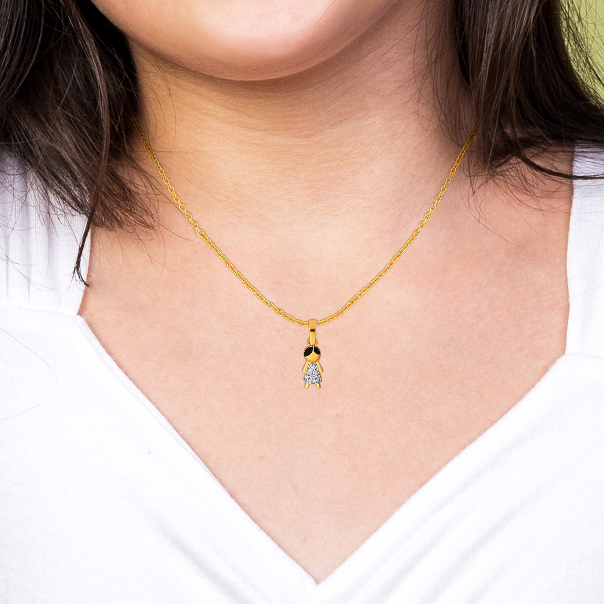 14K Yellow Gold Kids Diamond Pendant-DPN-D000790395 - Senco Gold and Diamonds