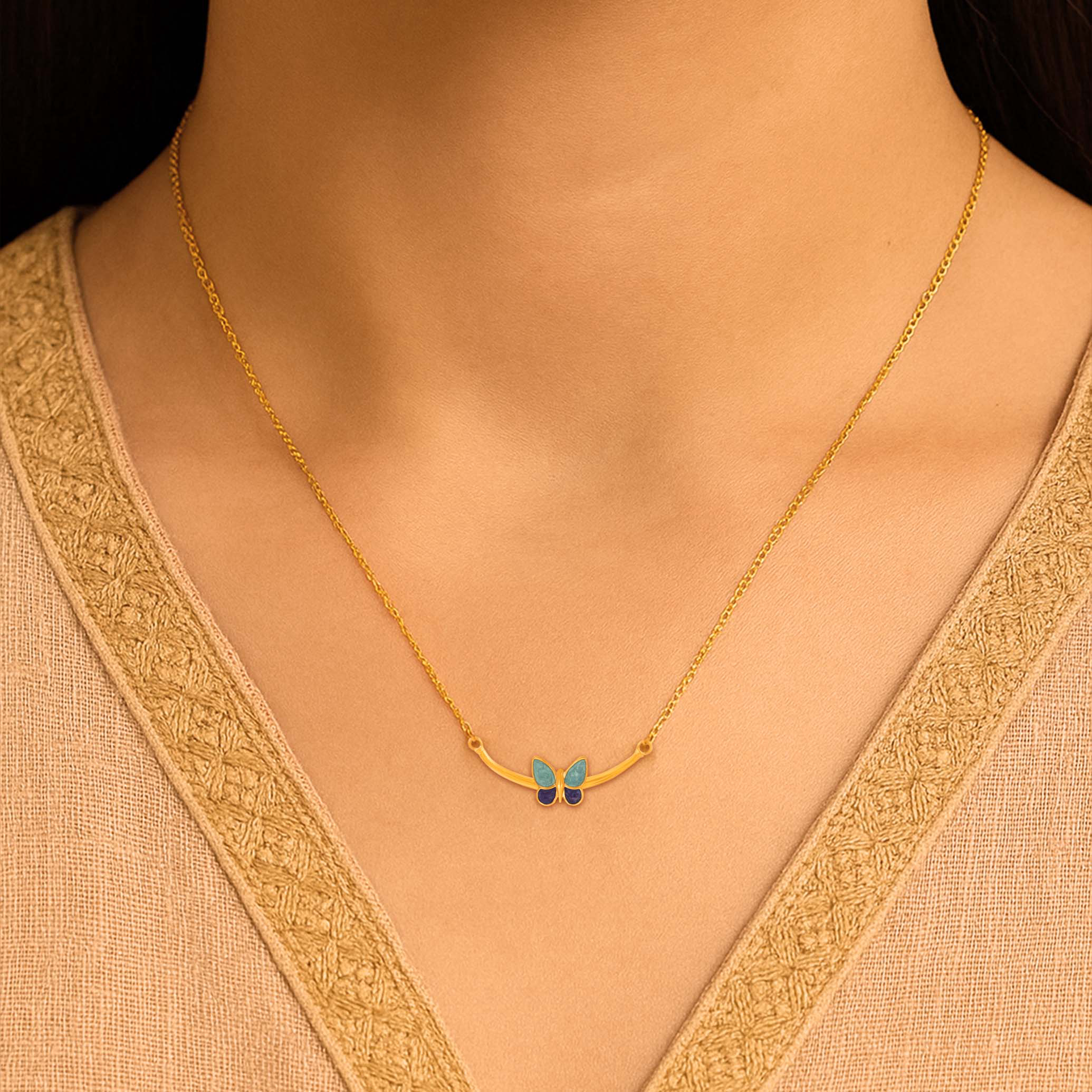 Azure Flutter Gold Pendant - Senco Gold and Diamonds