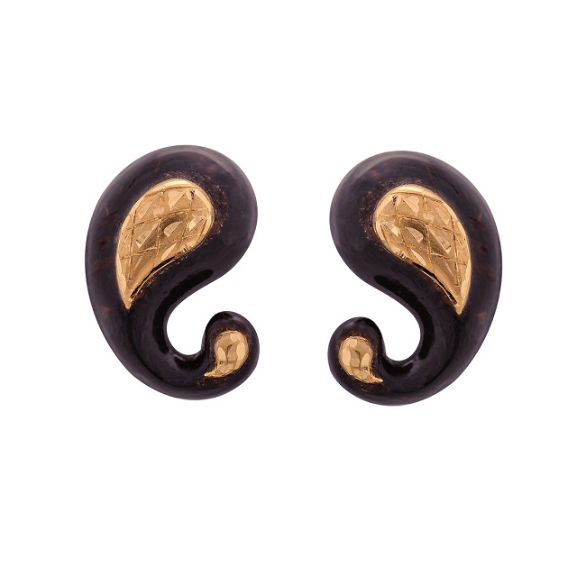 Incredible Paisley Gold Studs - Senco Gold and Diamonds