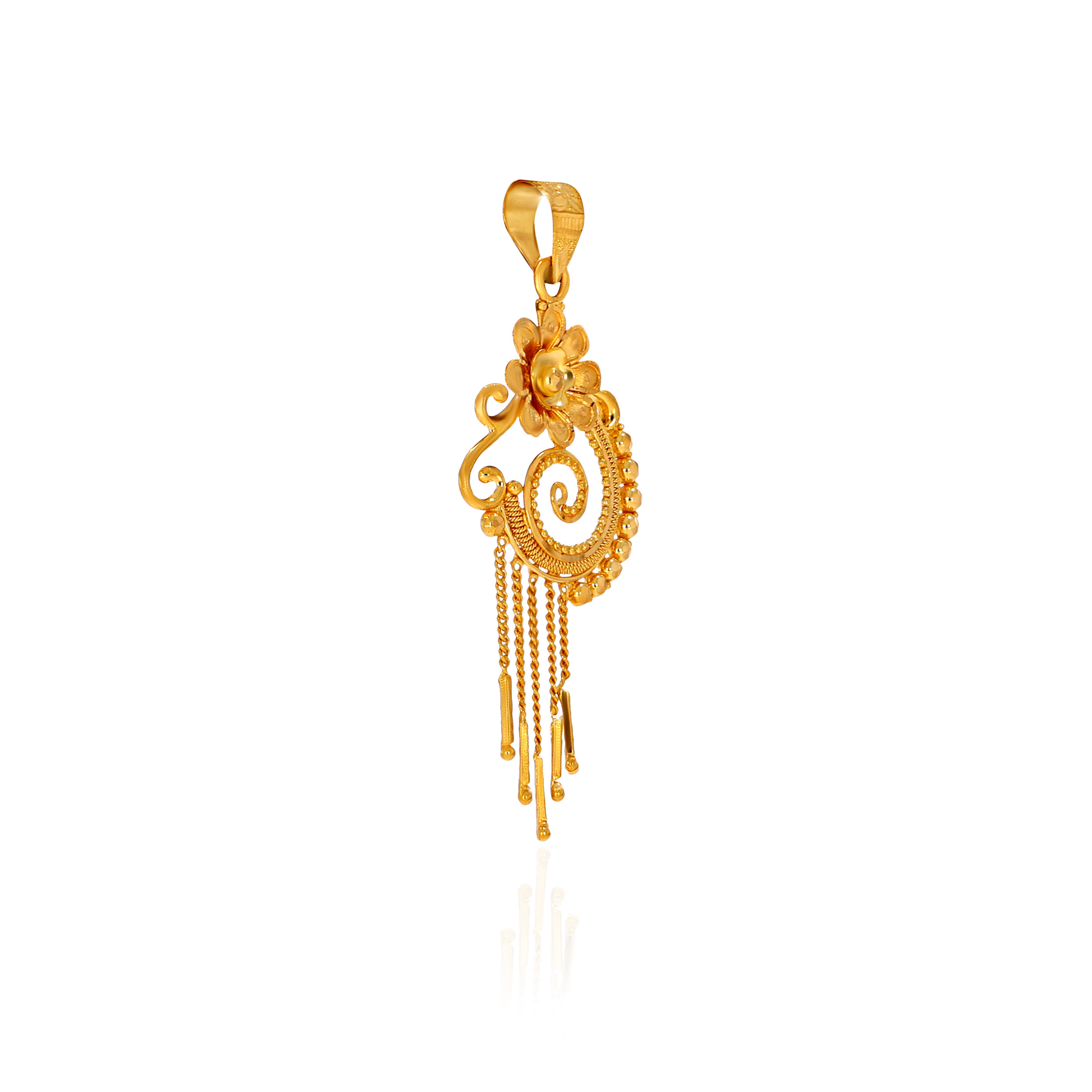 Traditional Petal Gold Pendant - Senco Gold and Diamonds