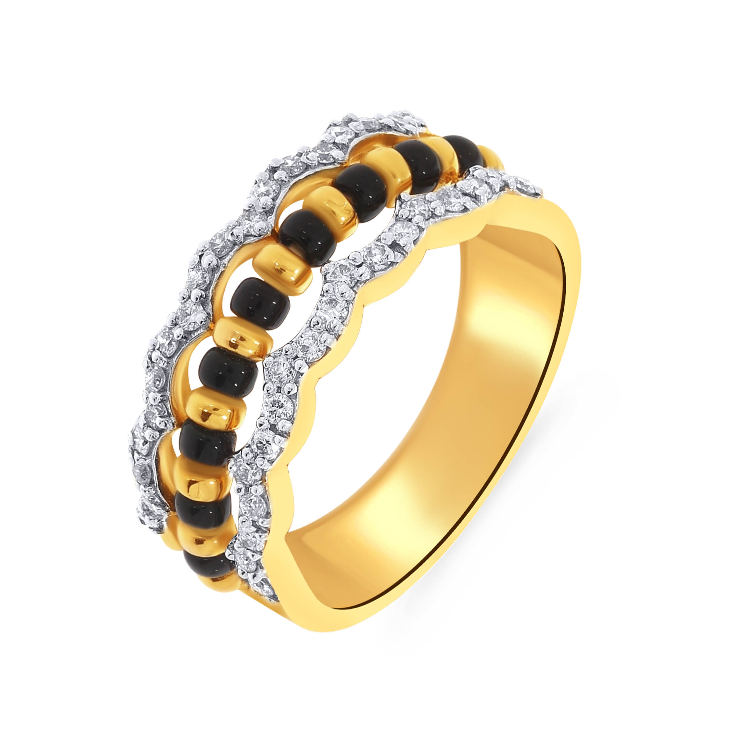 Dual Pebbles Diamond Ring - Senco Gold and Diamonds