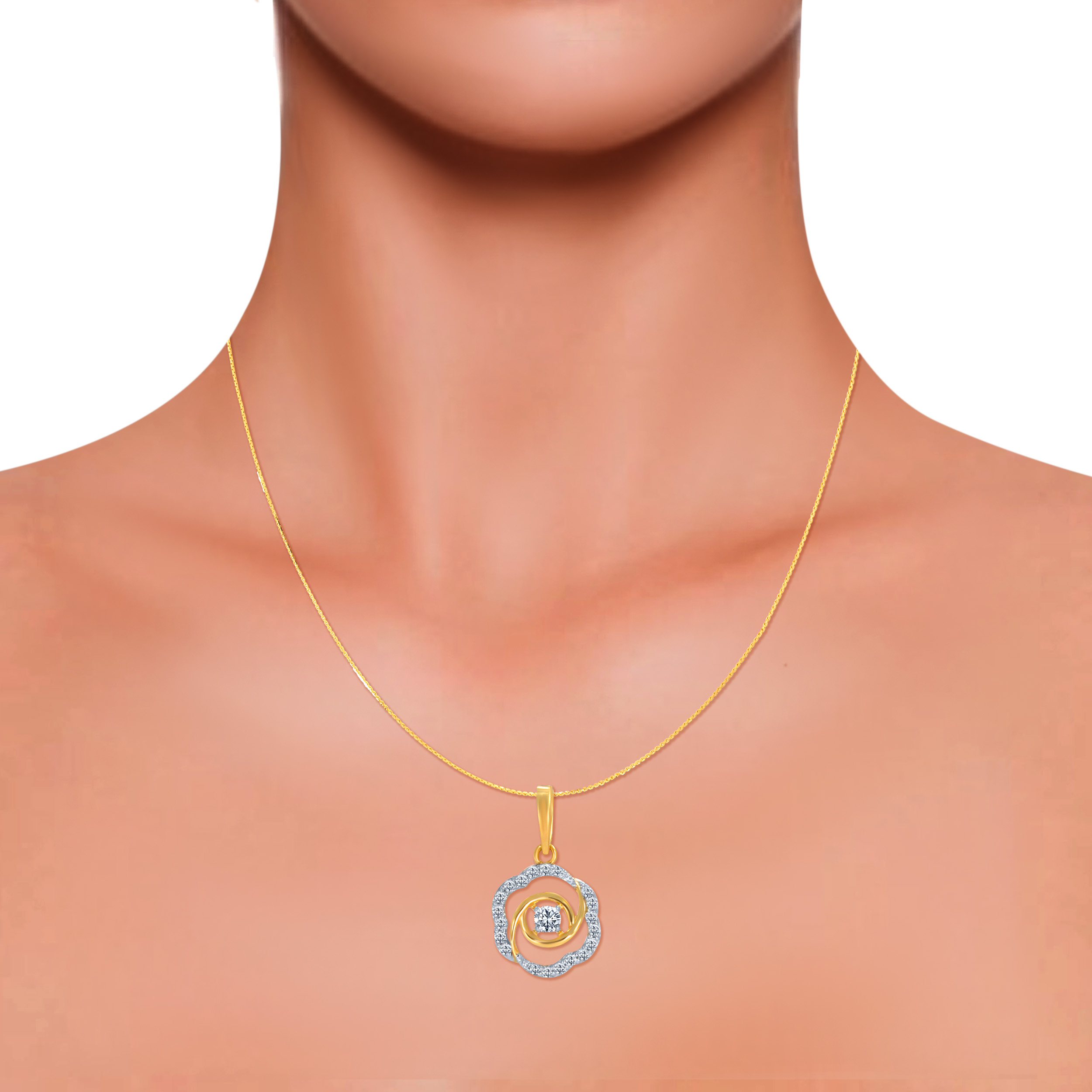 Adoring Bloom Solitaire Pendant - Senco Gold and Diamonds