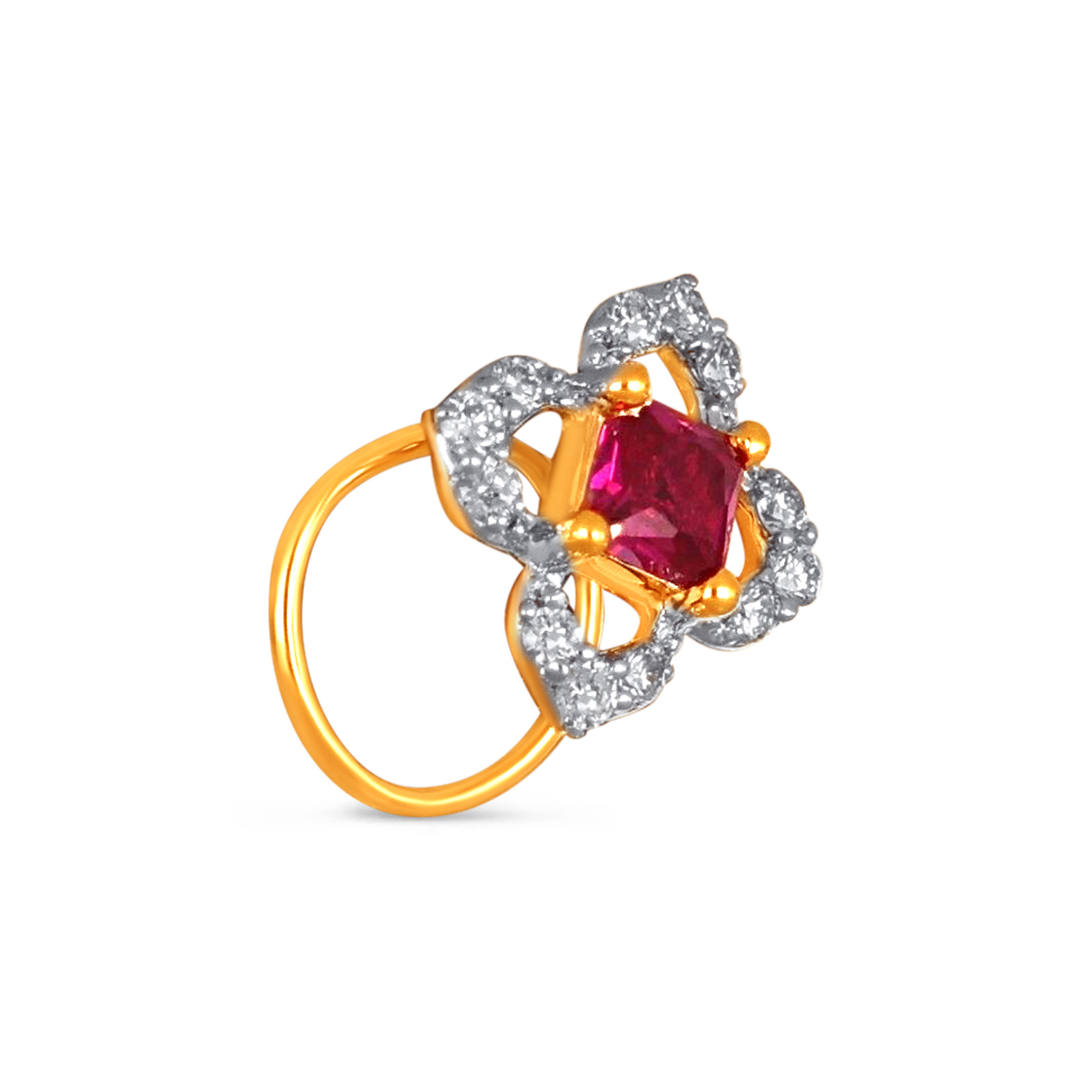 Radiant Bloom Diamond Nose Pin - Senco Gold and Diamonds