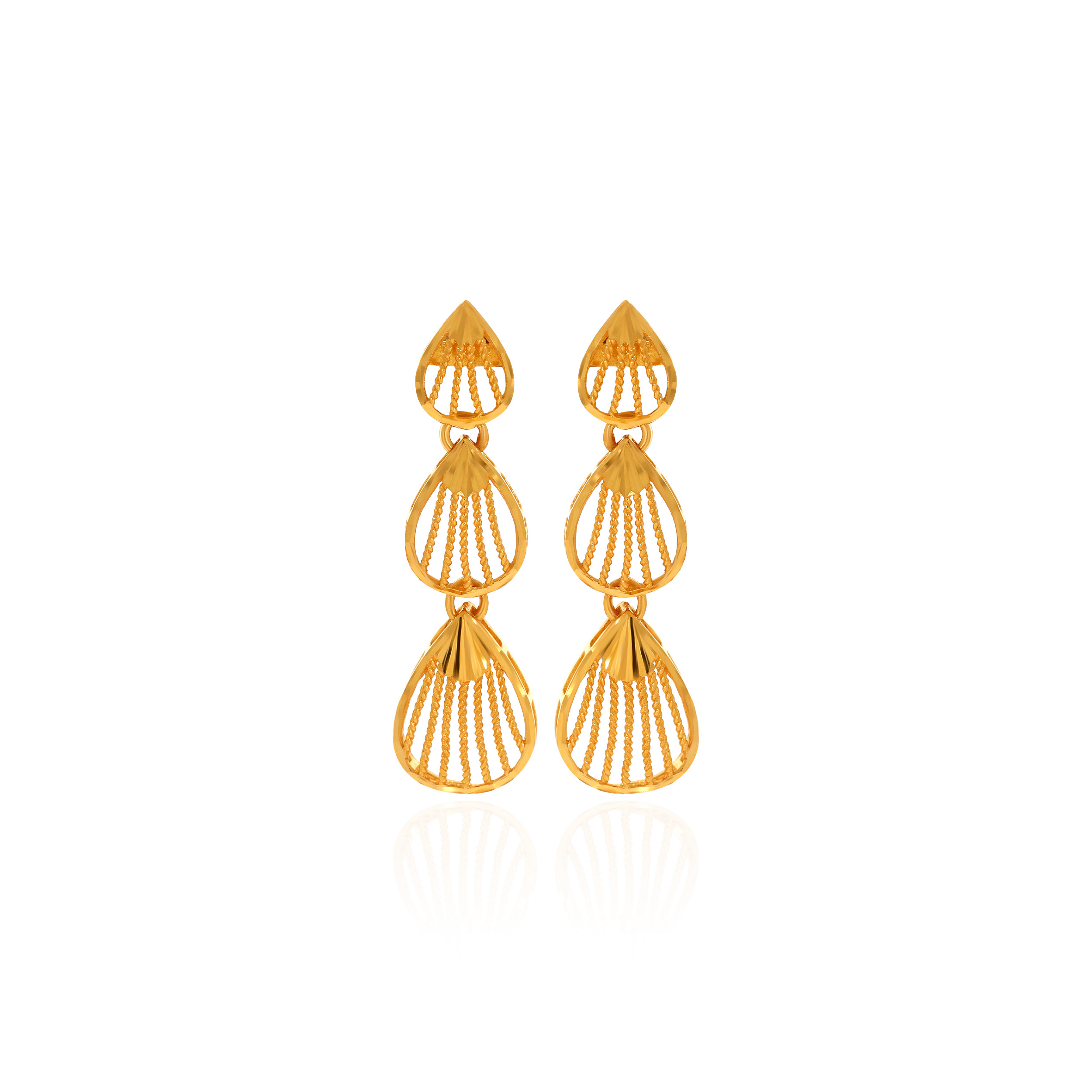 22K Yellow Gold Gold Drop Earrings-GP-D000615634 - Senco Gold and Diamonds