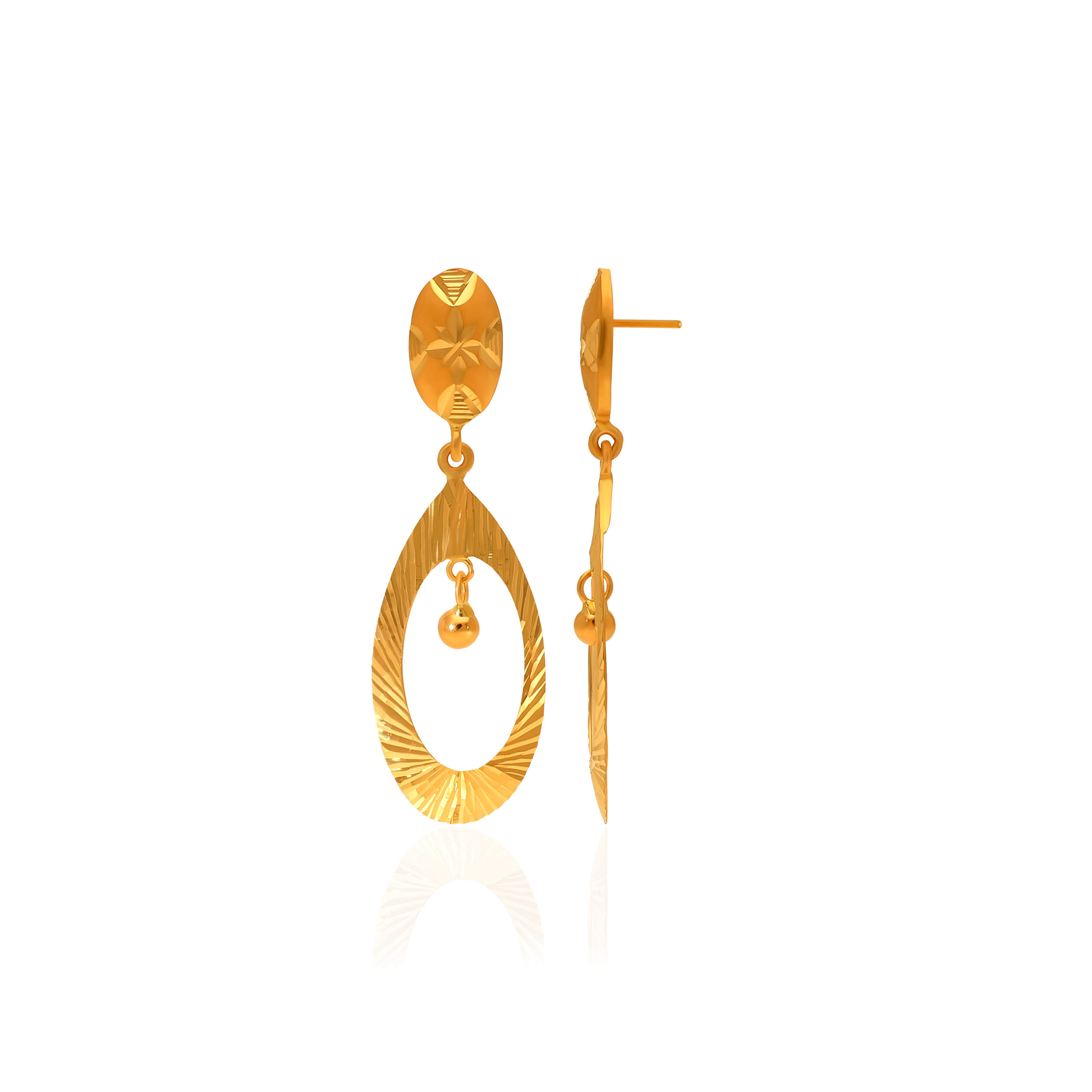Delicate Open Design Gold Earrings - Senco Gold and Diamonds