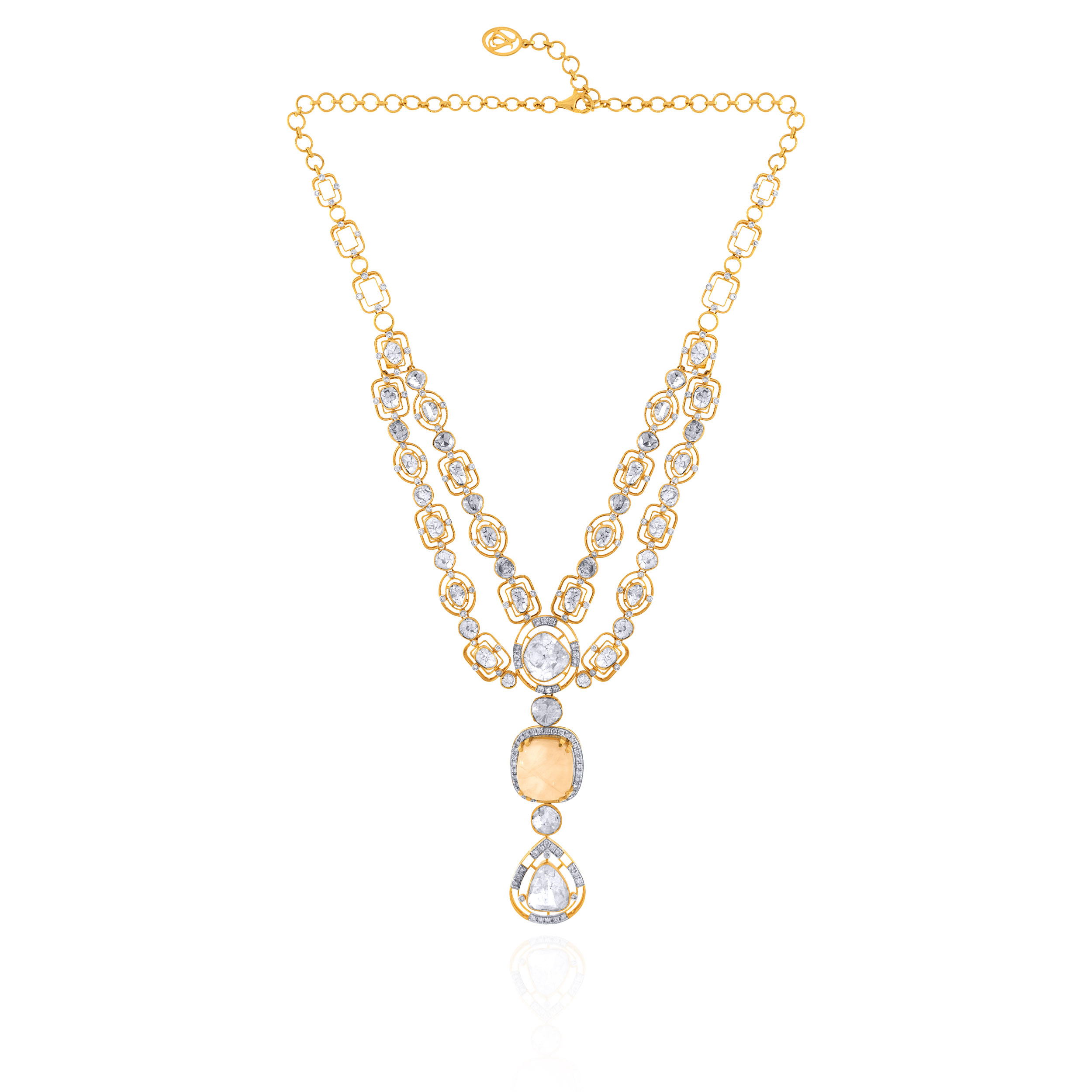 Virellis Grandeur Polki Necklace - Senco Gold and Diamonds