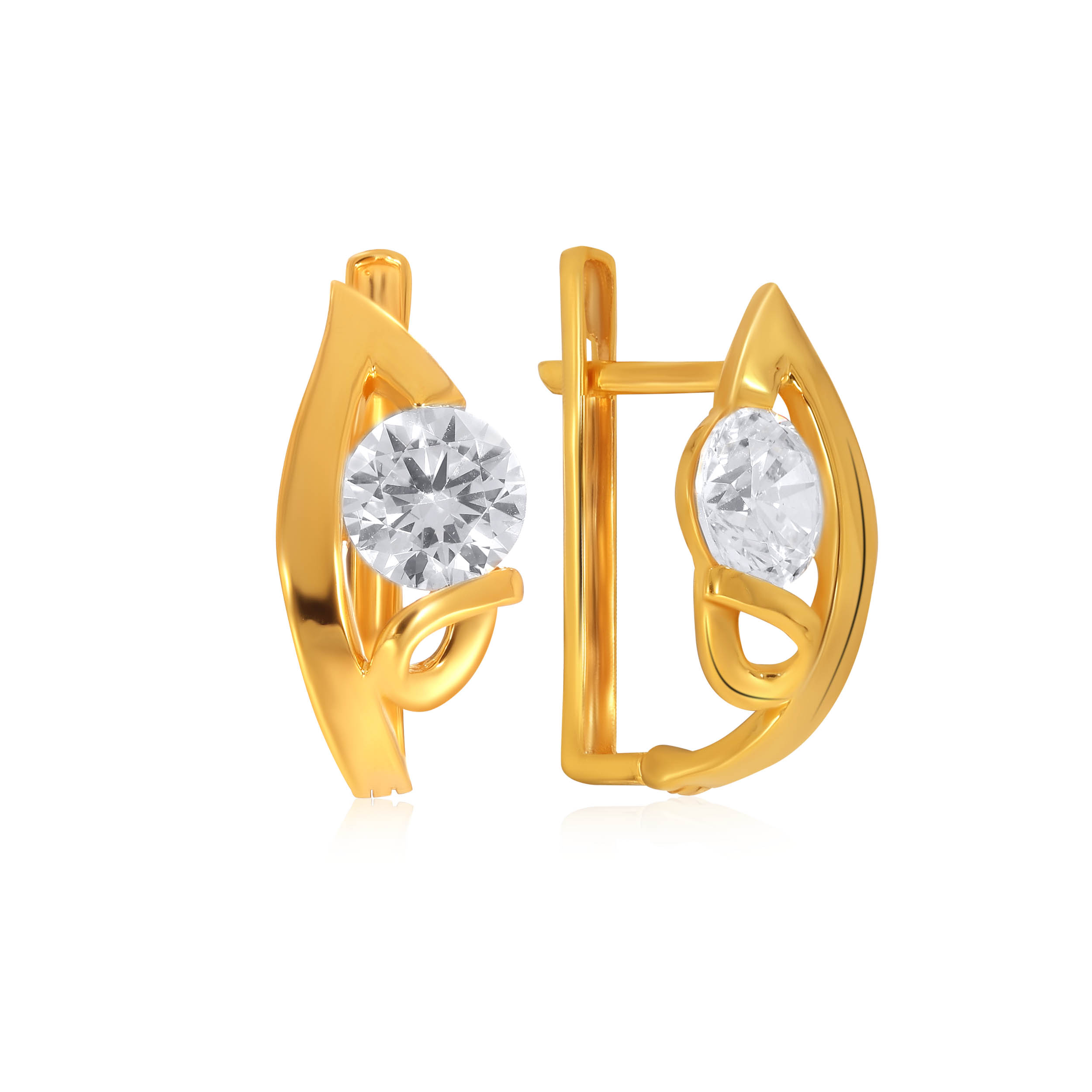 Elegant Bud Gold Hoop Earrings - Senco Gold and Diamonds