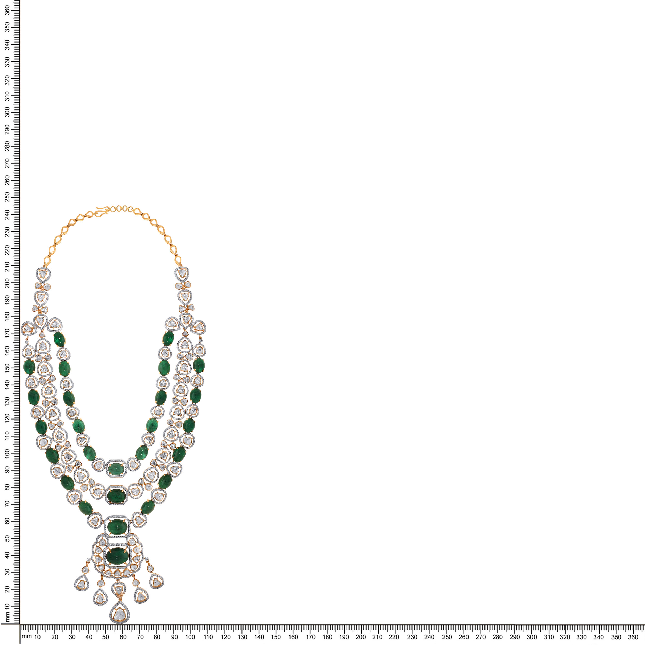 Majestic Cascade Polki Diamond Necklace - Senco Gold and Diamonds