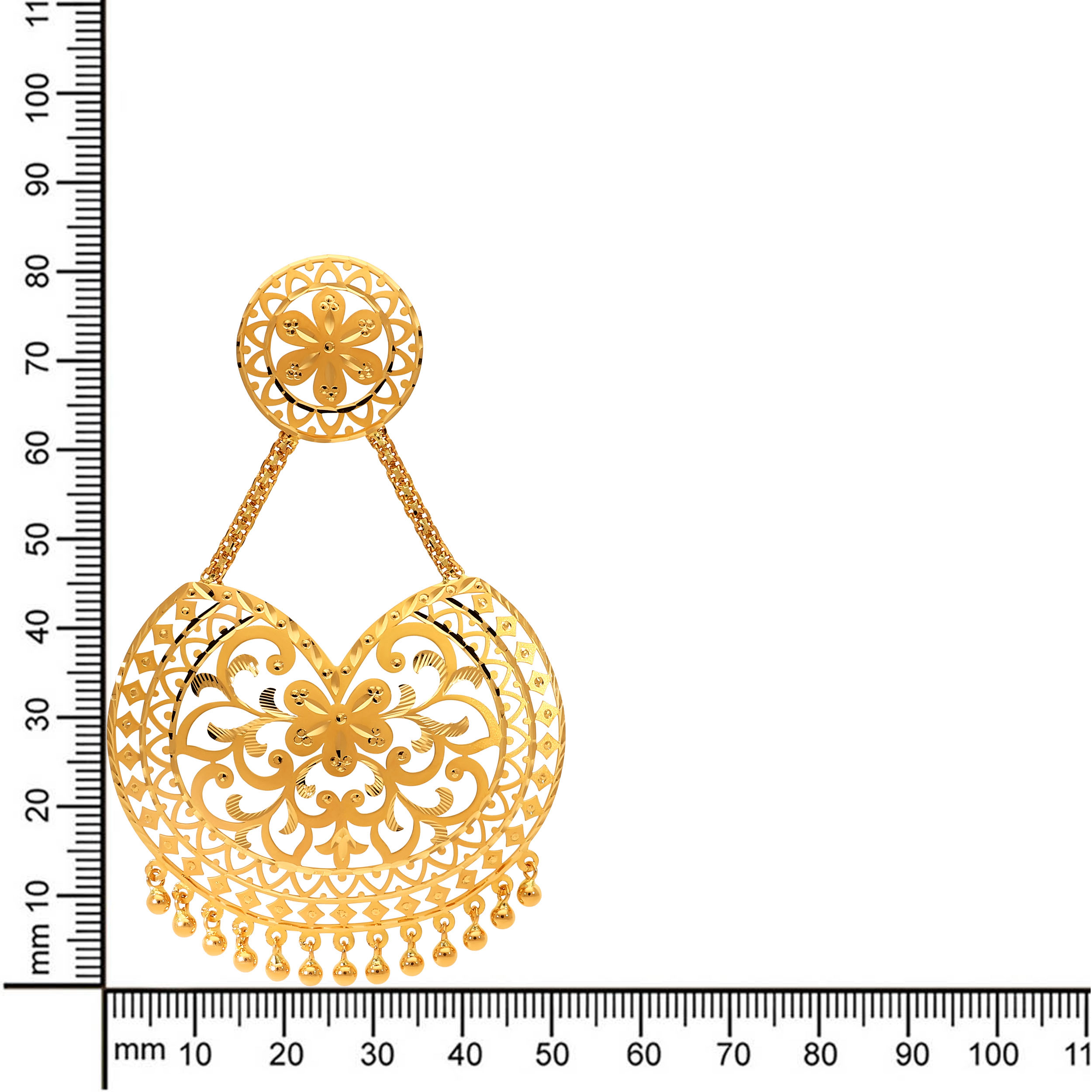 Enchanted Glow Gold Chandbali Earrings - Senco Gold and Diamonds