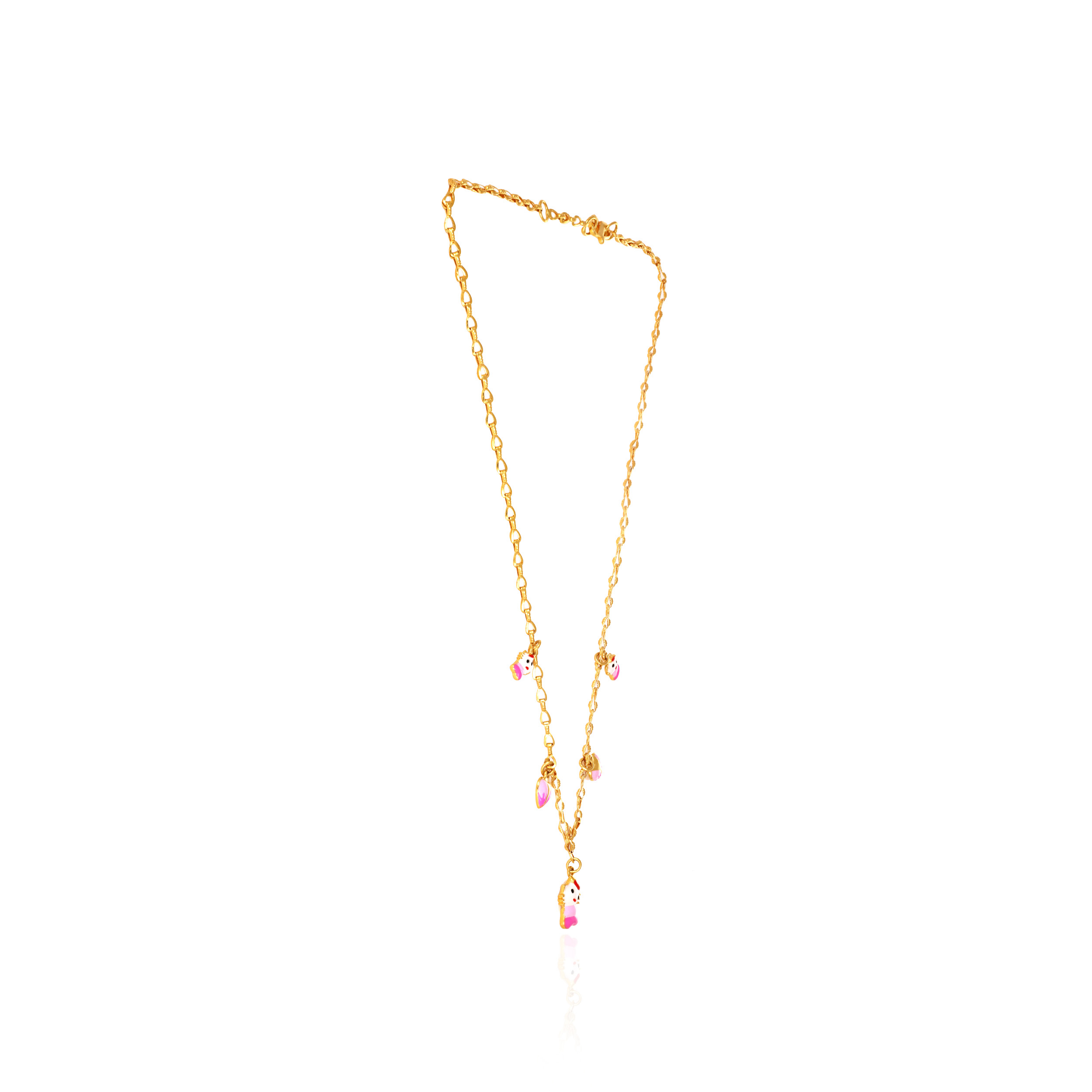 Pretty In Pink Kid's Gold Chain Pendant - Senco Gold and Diamonds