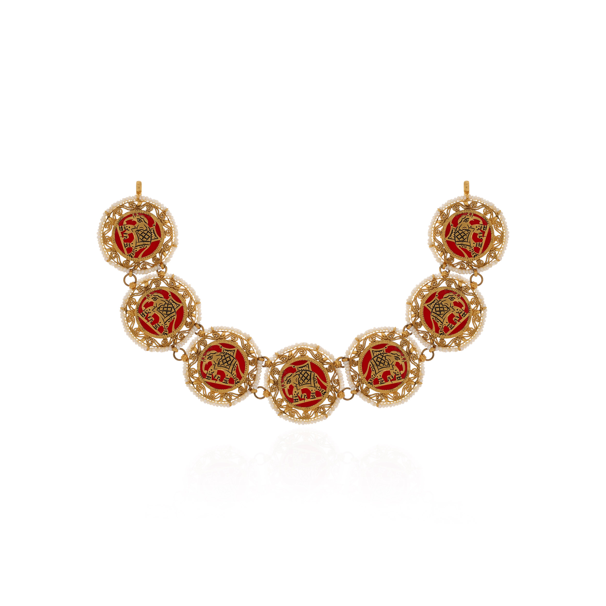 Royal Tusker Antique Gold Necklace - Senco Gold and Diamonds