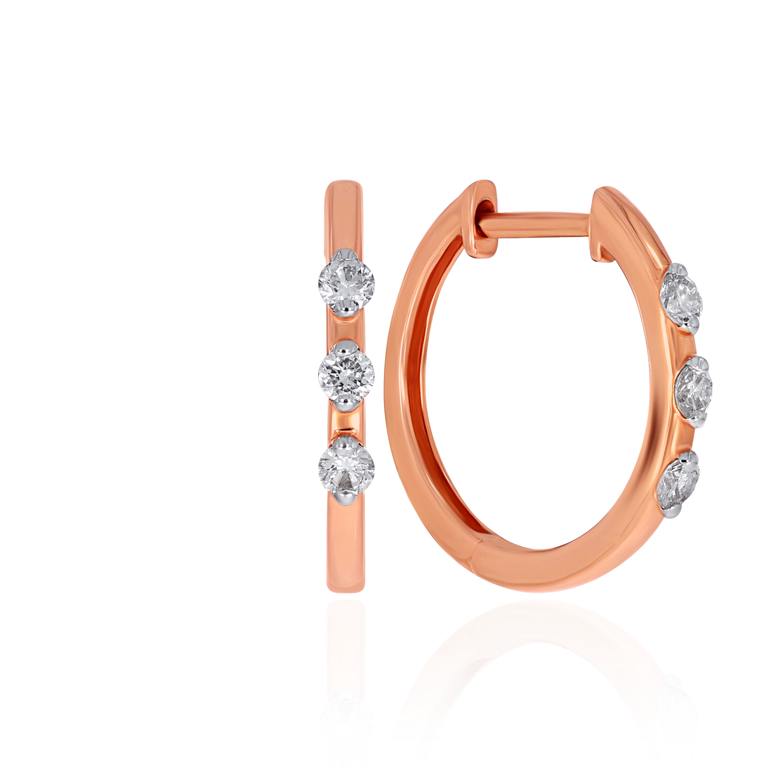 Triple Spark Diamond Hoop Earrings - Senco Gold and Diamonds