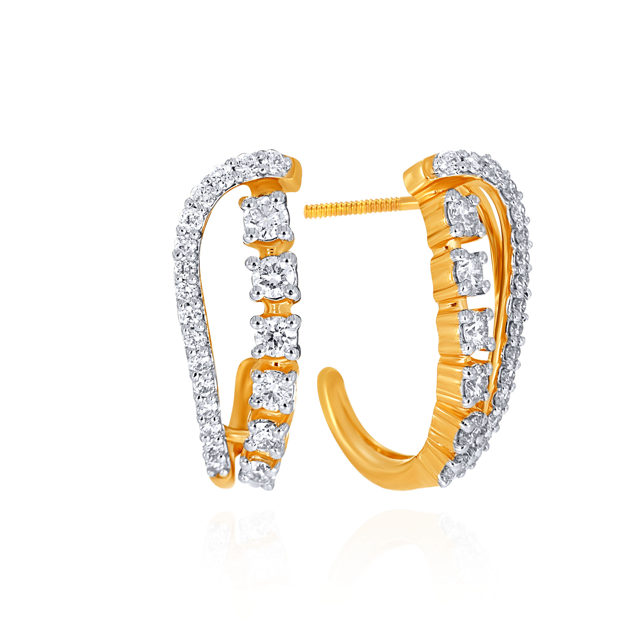 Luminous Curve Diamond Studs - Senco Gold and Diamonds